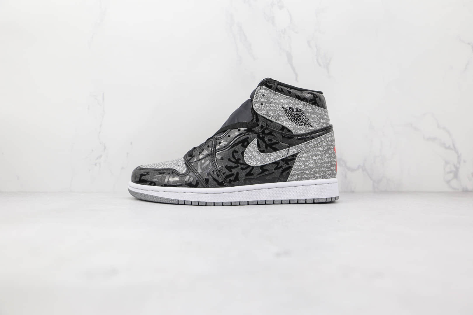 乔丹Air Jordan 1 High OG Rebellionaire纯原版本高帮AJ1涂鸦印字黑禁穿叛乱者叛逆板鞋原楦头纸板打造 (ID:77269) - 图片1