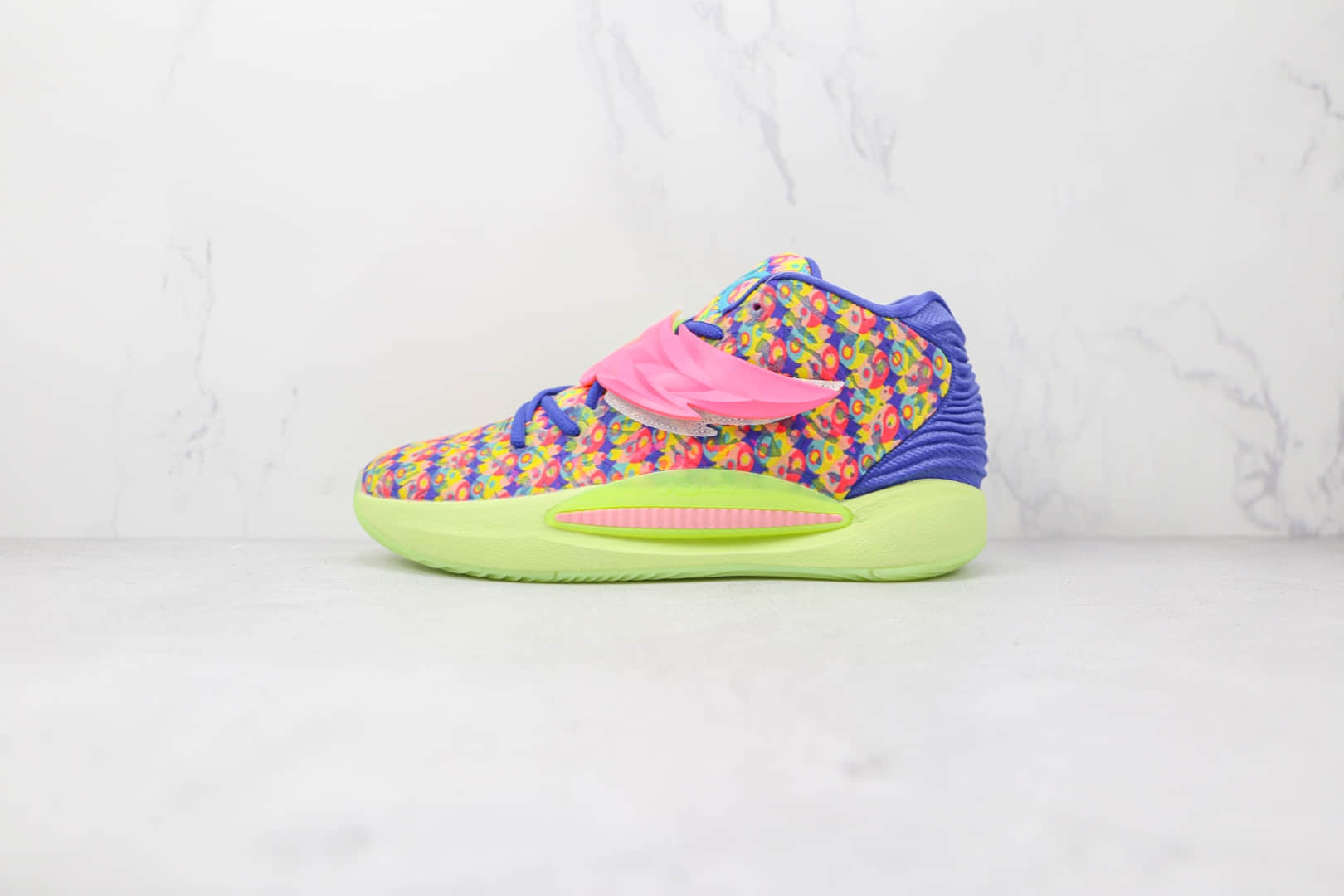 耐克Nike Zoom KD 14纯原版本杜兰特14代扎染粉紫色印花篮球鞋支持实战 (ID:77443) - 图片1