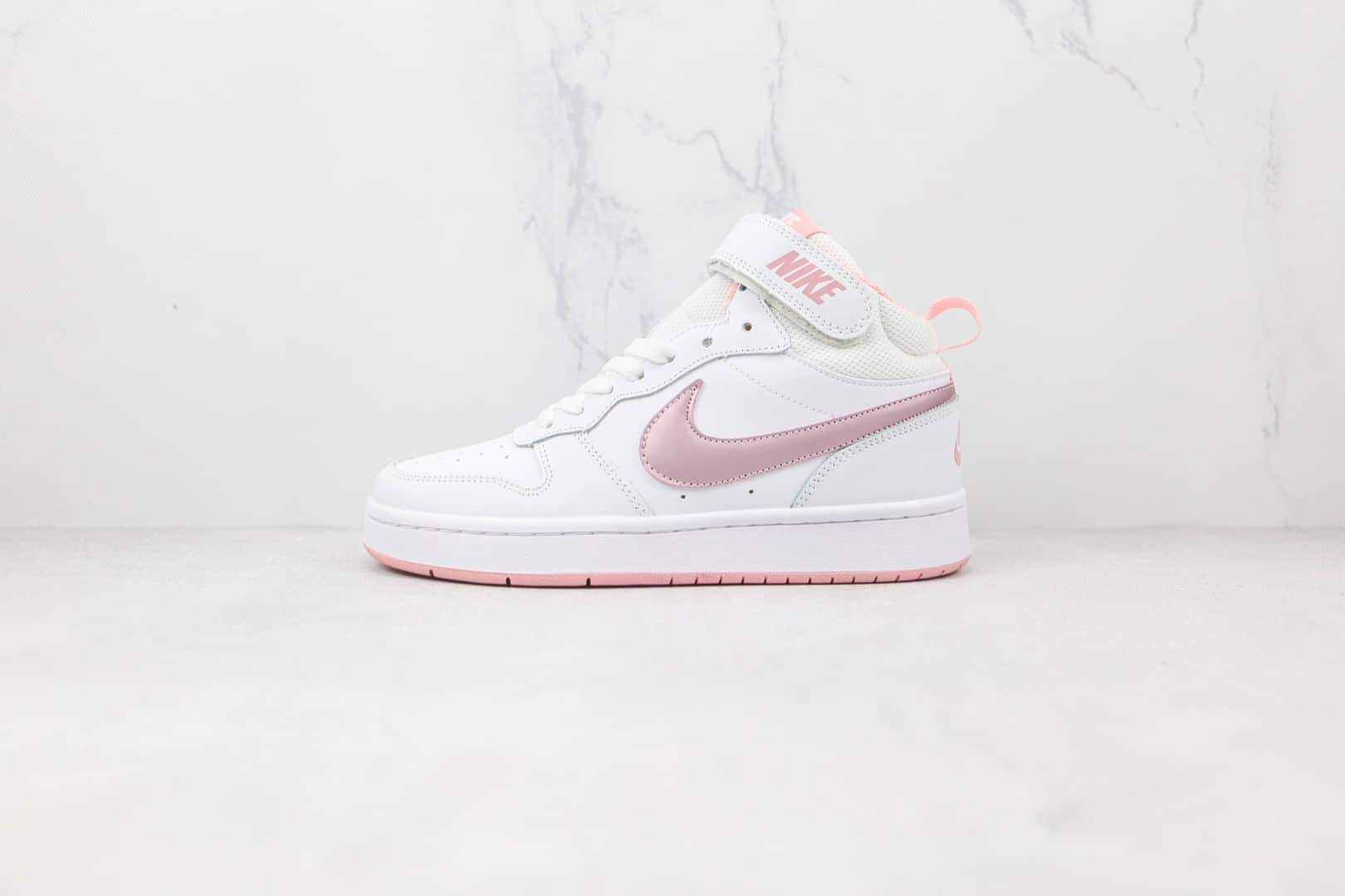 耐克Nike Court Borough Mid 2（GS）纯原版本中帮白粉色板鞋原档案数据开发 (ID:77574) - 图片1