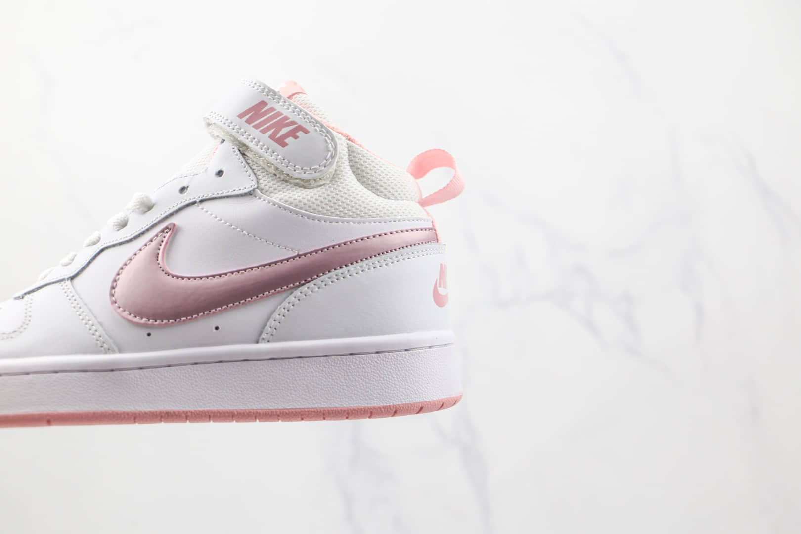 耐克Nike Court Borough Mid 2（GS）纯原版本中帮白粉色板鞋原档案数据开发 货号：CD7782-105