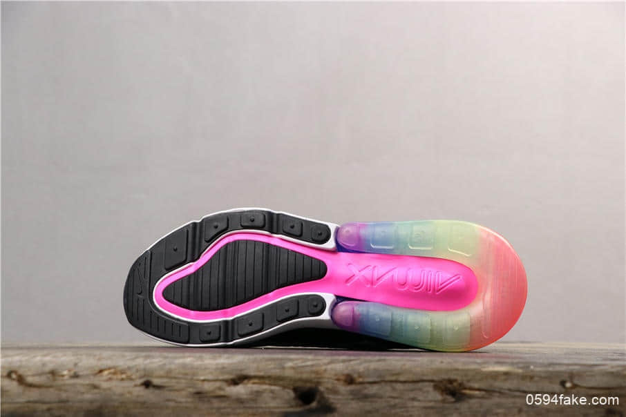 耐克Nike Air Max 270 BETRUE公司级版本270半掌大气垫减震耐磨镭射网眼紫彩虹休闲运动鞋 货号:AR0344-500