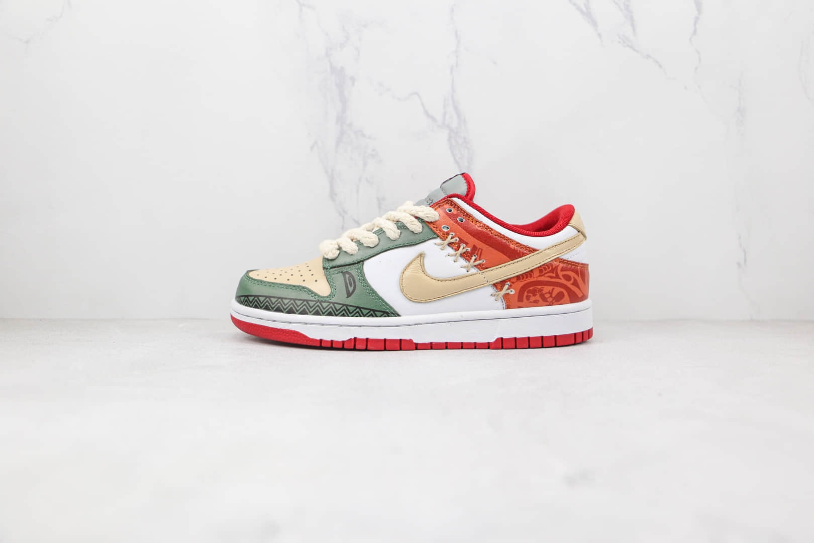 耐克Nike Dunk Low Retro Medium Grey纯原版本低帮SB DUNK年兽古埃及神话白红绿拼色板鞋原档案数据开发 货号:DD1391-002