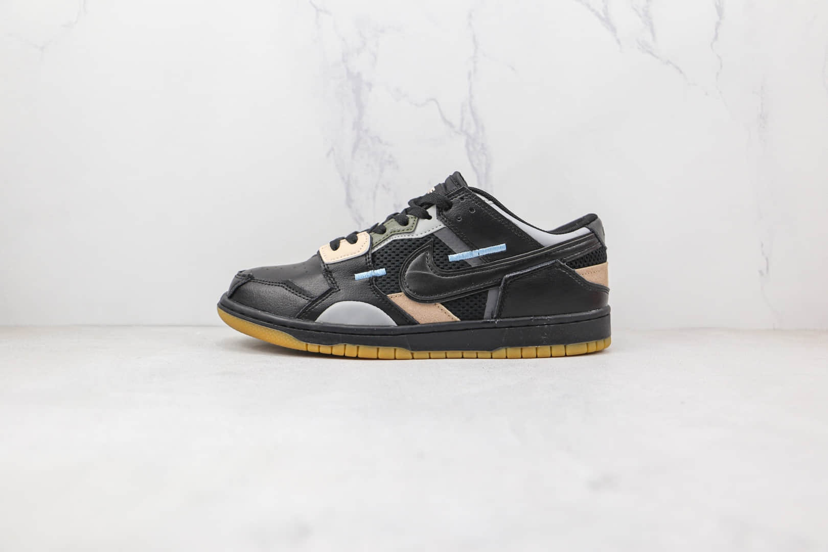耐克Nike Dunk Scrap Black Gum纯原版本低帮DUNKScrap系列黑胶缝合怪板鞋原楦头纸板打造 (ID:78518) - 图片1