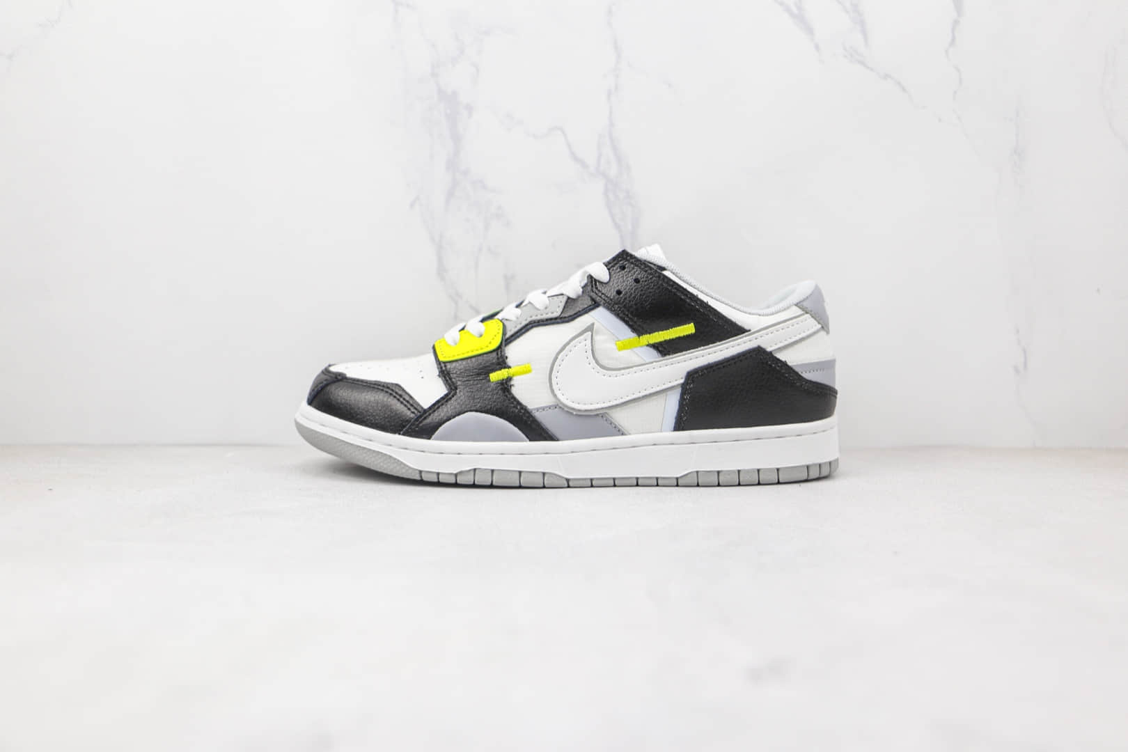 耐克Nike Dunk Scrap纯原版本低帮DUNK黑灰色缝合怪板鞋原档案数据开发 货号:DC9723-001