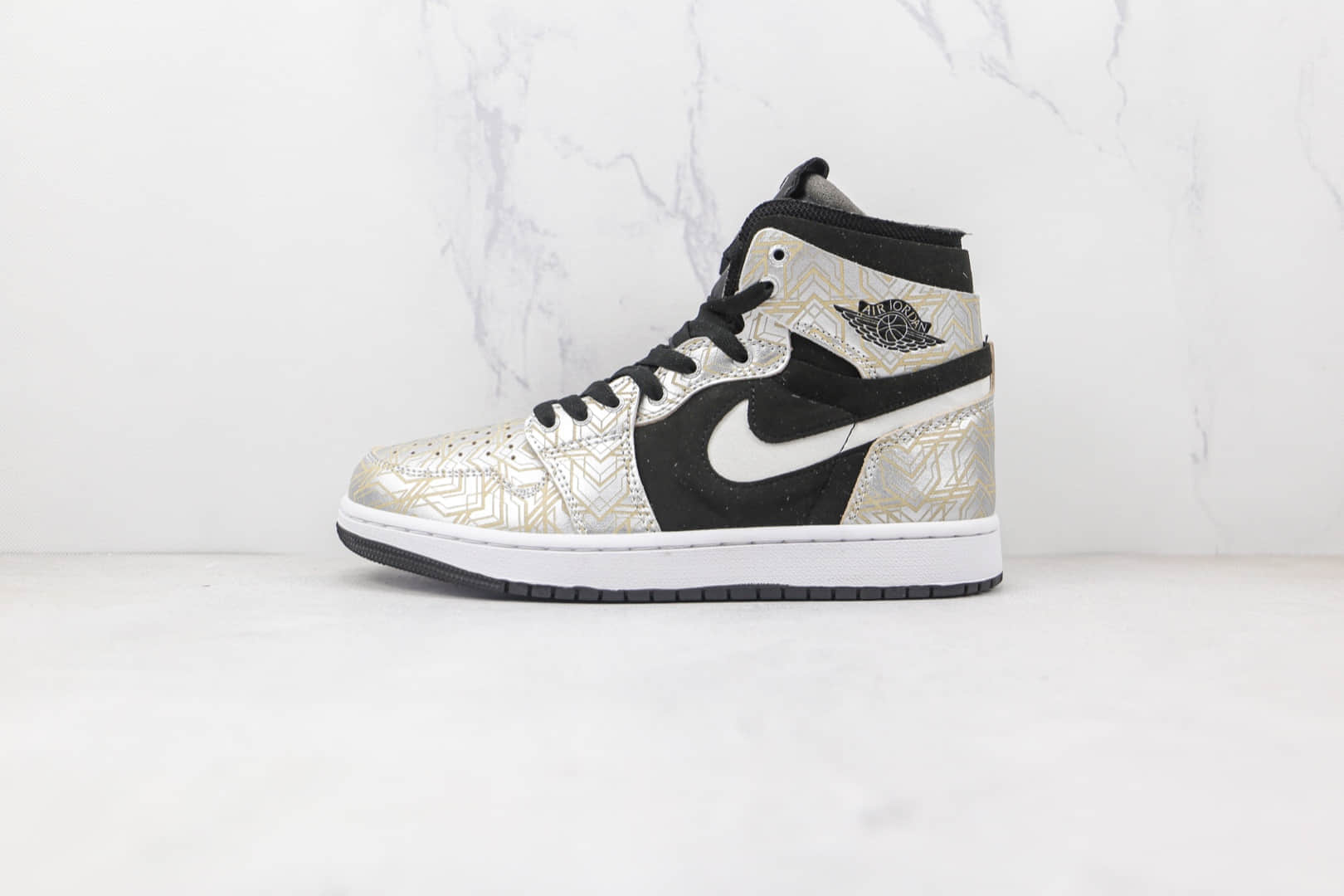 乔丹Air Jordan 1 Zoom CMFT Gold Laser纯原版本高帮AJ1黑金镭射板鞋原楦头纸板打造 (ID:78568) - 图片1