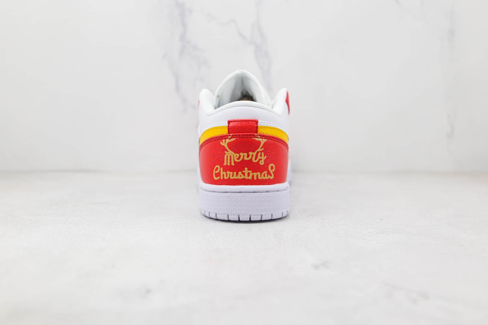 乔丹Air Jordan 1 Low纯原版本低帮AJ1白红色圣诞节限定配色板原盒原标 货号:553558-130