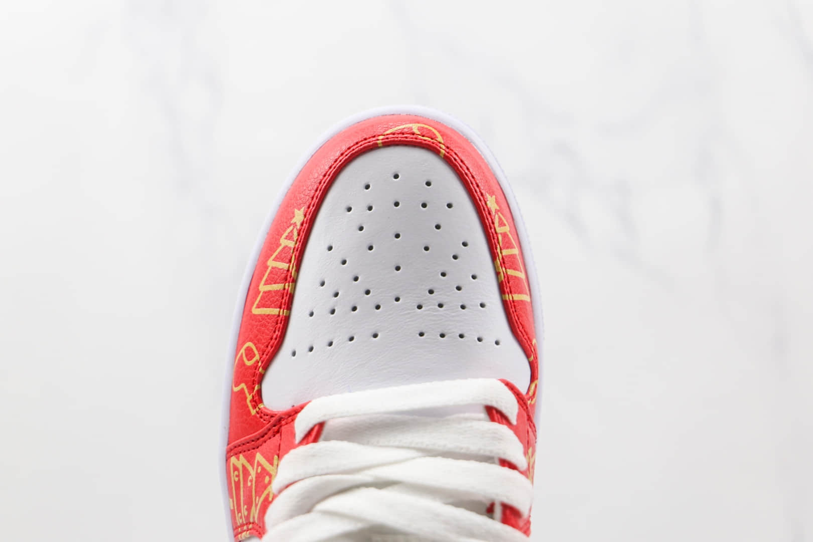 乔丹Air Jordan 1 Low纯原版本低帮AJ1白红色圣诞节限定配色板原盒原标 货号:553558-130