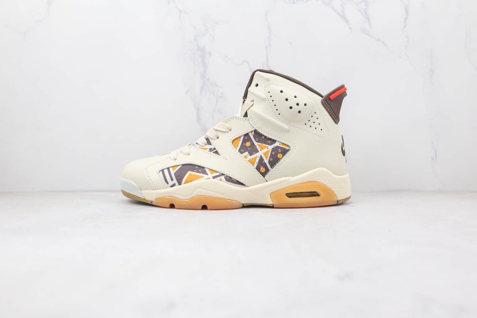 乔丹Air Jordan 6 Quai 54纯原版本街球大地卡其棕色AJ6篮球鞋原楦头纸板打造 (ID:78657) - 图片1