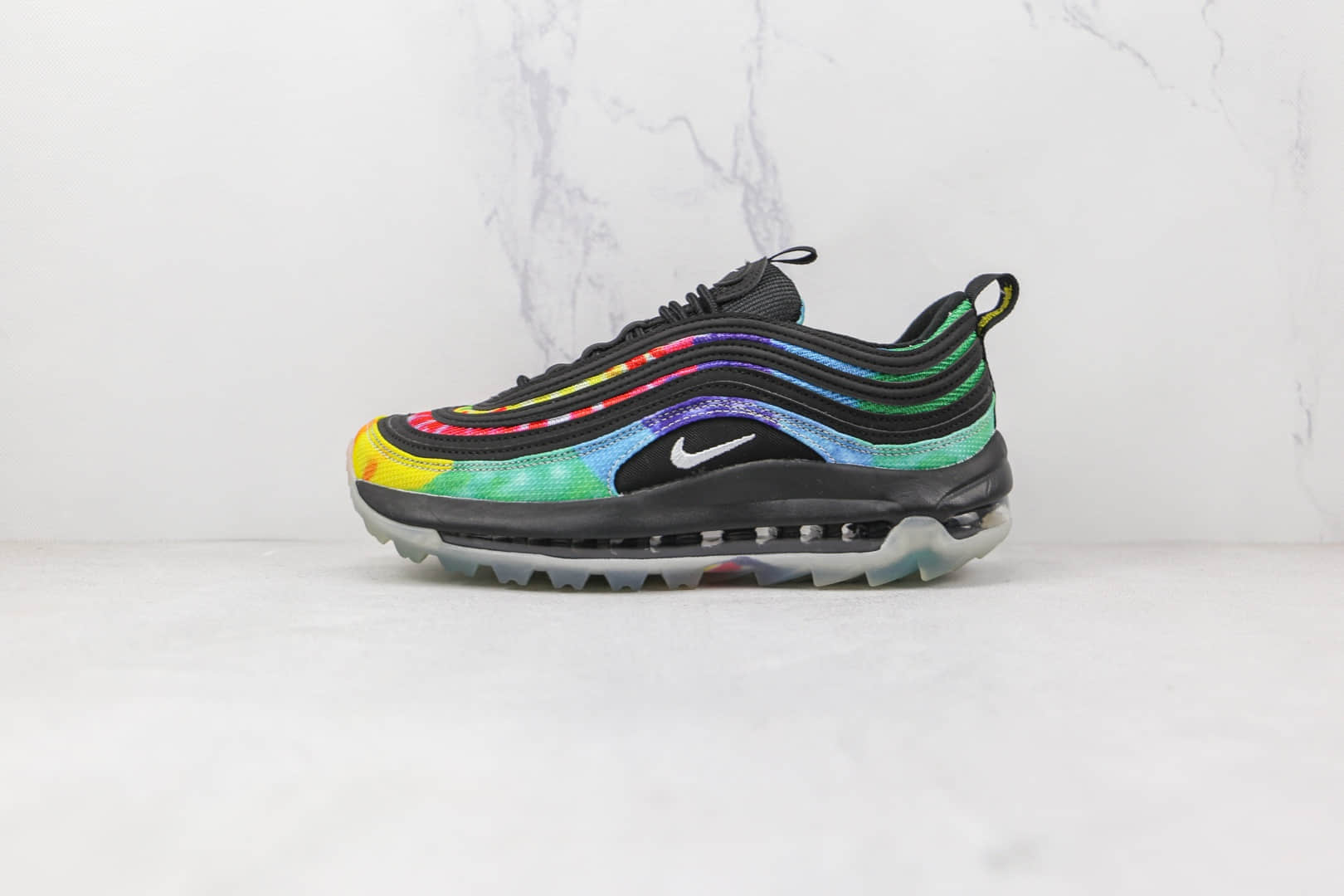 耐克NIKE Air Max 97纯原版本黑色扎染彩色渐变Max97气垫鞋原盒原标　货号：CK1219-001 (ID:79004) - 图片1