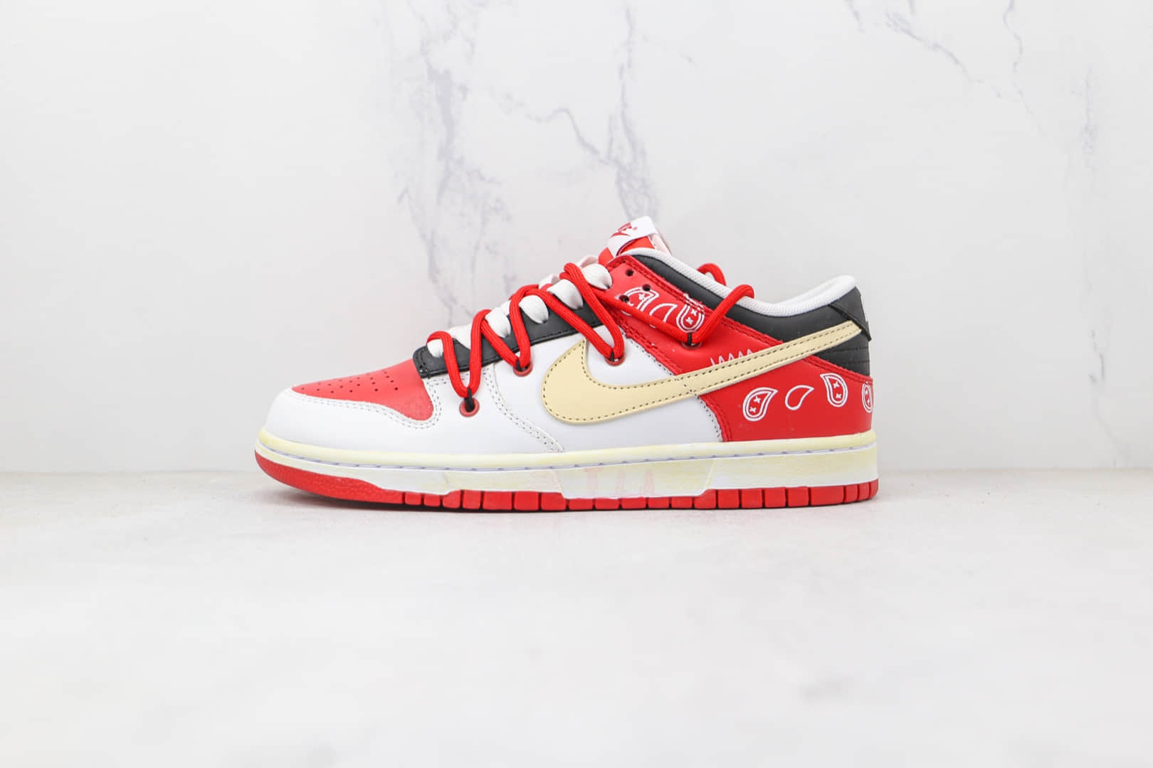 耐克Nike Dunk Low University Red x NBA联名款纯原版本低帮DUNK白红色解构腰果花板鞋原楦头纸板打造 货号:DD1391-600