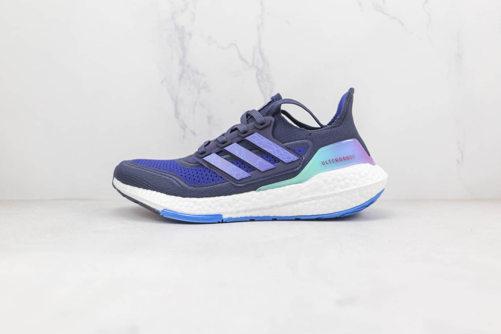 阿迪达斯adidas ultra boost 2021纯原版本黑蓝色UB7.0爆米花跑鞋原楦头纸板打造 (ID:80512) - 图片1