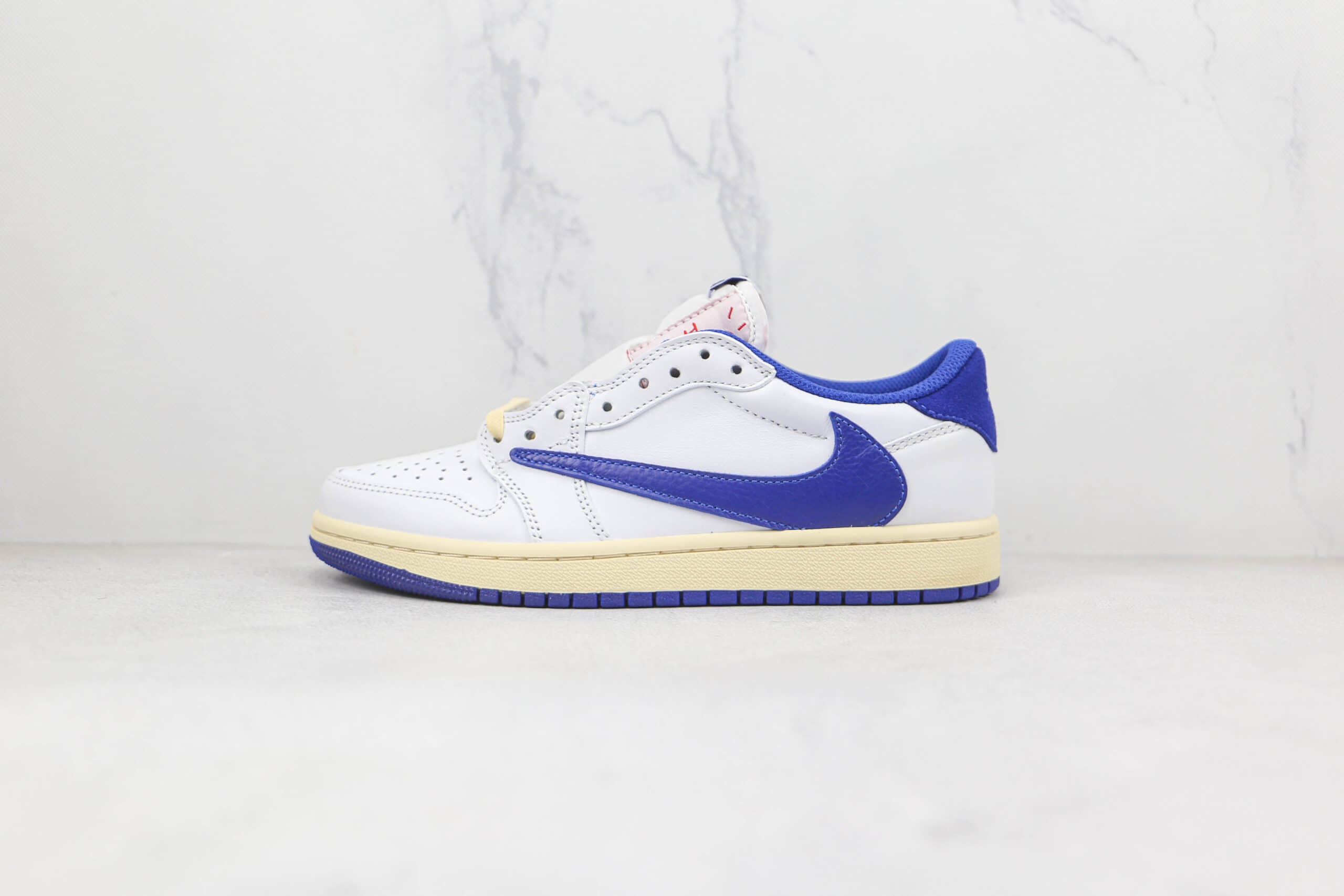 乔丹Air Jordan 1 Low OG SP White Blue x Travis Scott联名款纯原版本低帮AJ1白蓝倒勾板鞋原档案数据开发 (ID:80638) - 图片1