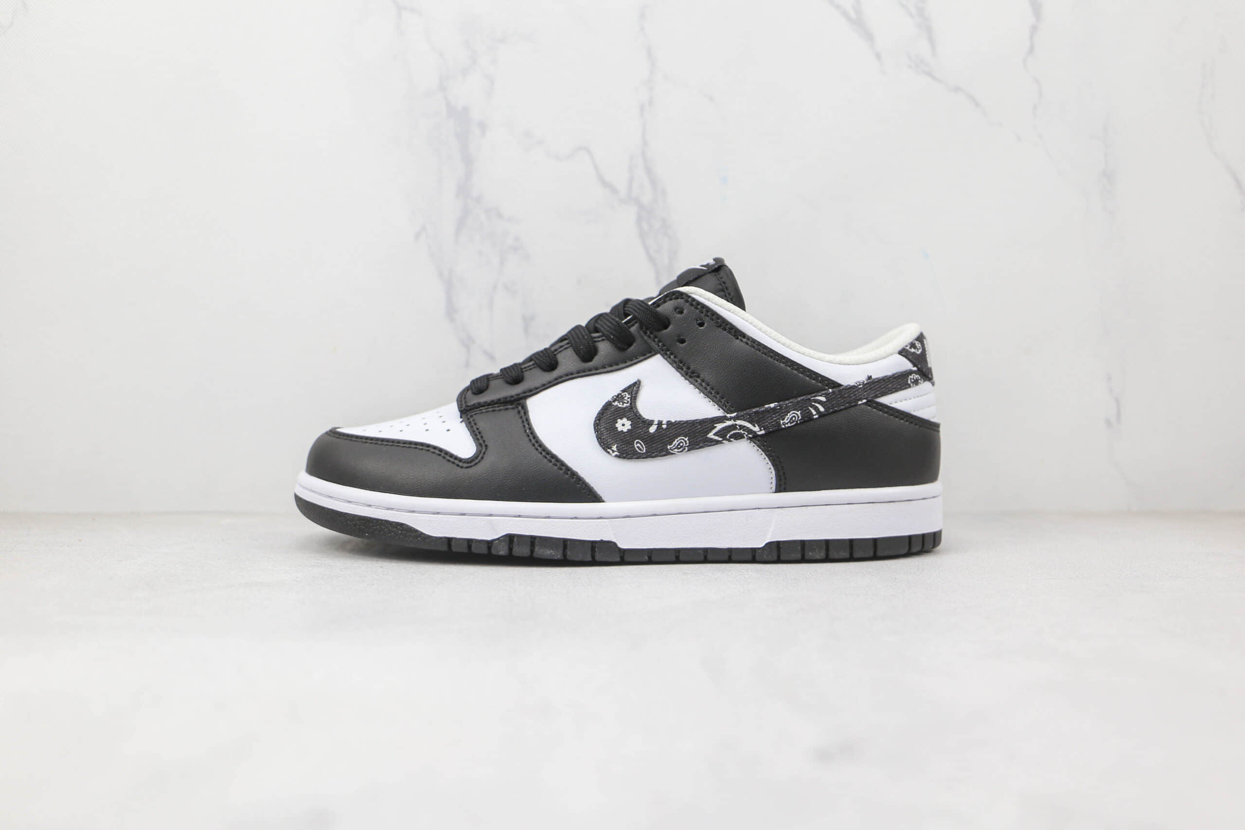 耐克Nike Dunk Low Black Paisley纯原版本低帮SB DUNK佩斯利黑白色腰果花印花钩板鞋原楦头纸板打造 (ID:80834) - 图片1