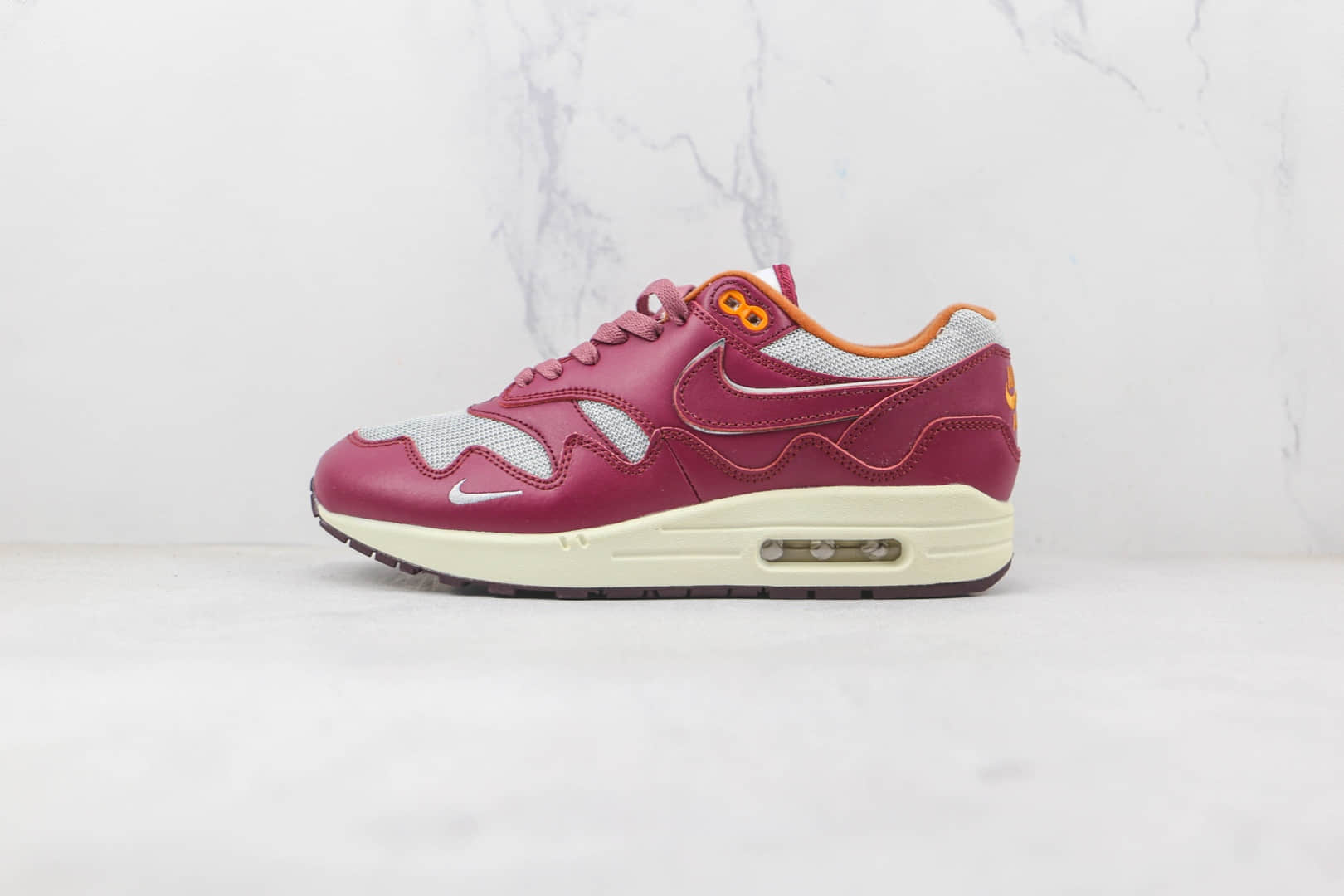 耐克Nike Air Max 1 Monarch 1 x Patta联名款纯原版本酒红色波浪纹Max1气垫鞋原档案数据开发 (ID:81106) - 图片1