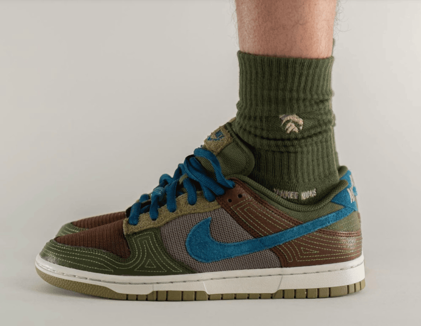 酷似“刺子绣”！全新Nike Dunk Low上脚图曝光！ (ID:81114) - 图片1