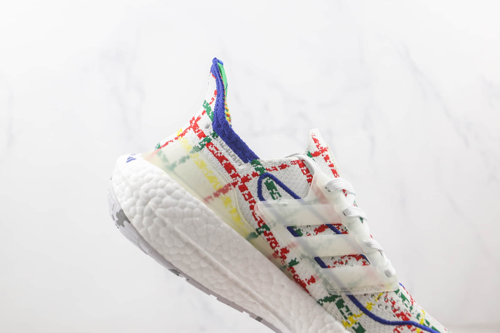 阿迪达斯adidas ultra boost 2021纯原版本彩色线条UB7.0爆米花跑鞋原楦头纸板打造 货号:GY5556