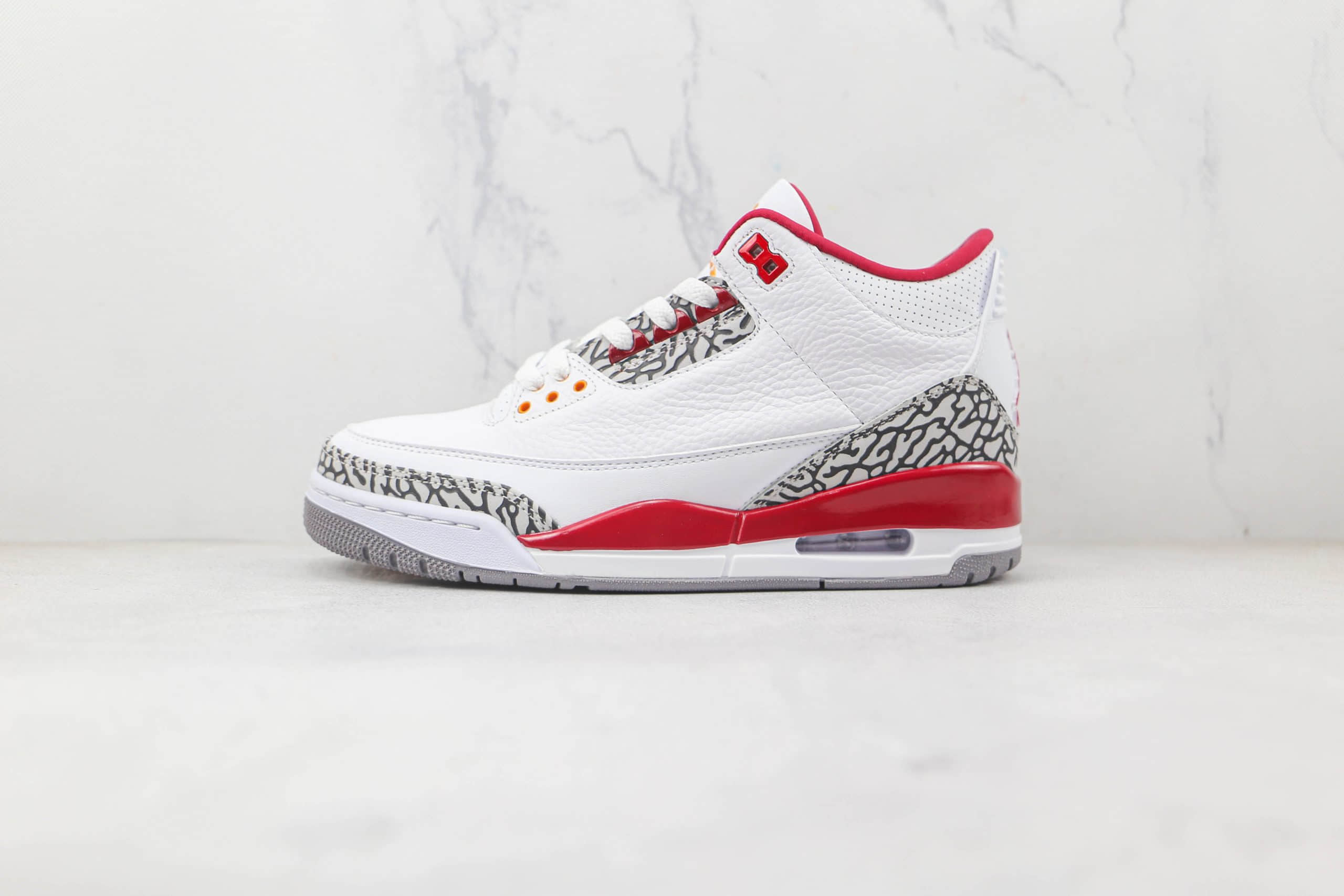 乔丹Air Jordan 3 Retro Cardinal纯原版本红雀AJ3白红灰水泥配色篮球鞋原档案数据开发 (ID:81788) - 图片1