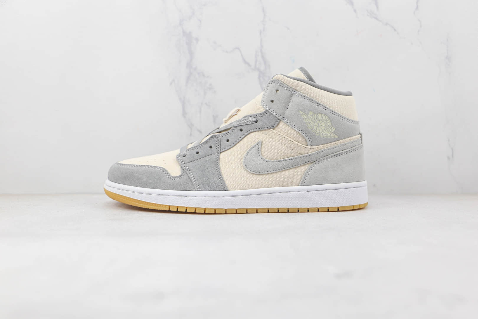 乔丹Air Jordan 1 Mid纯原版本中帮AJ1米灰色椰奶配色板鞋原档案数据开发 (ID:81812) - 图片1