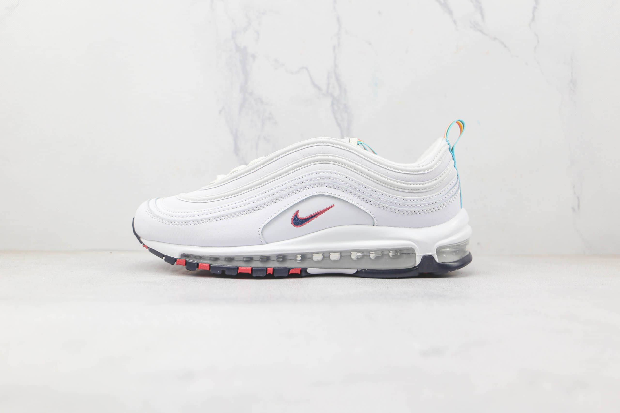 耐克NIKE Air Max 97纯原版本白蓝橙Max97气垫鞋原楦头纸板打造原盒原标 货号:DH1592-100