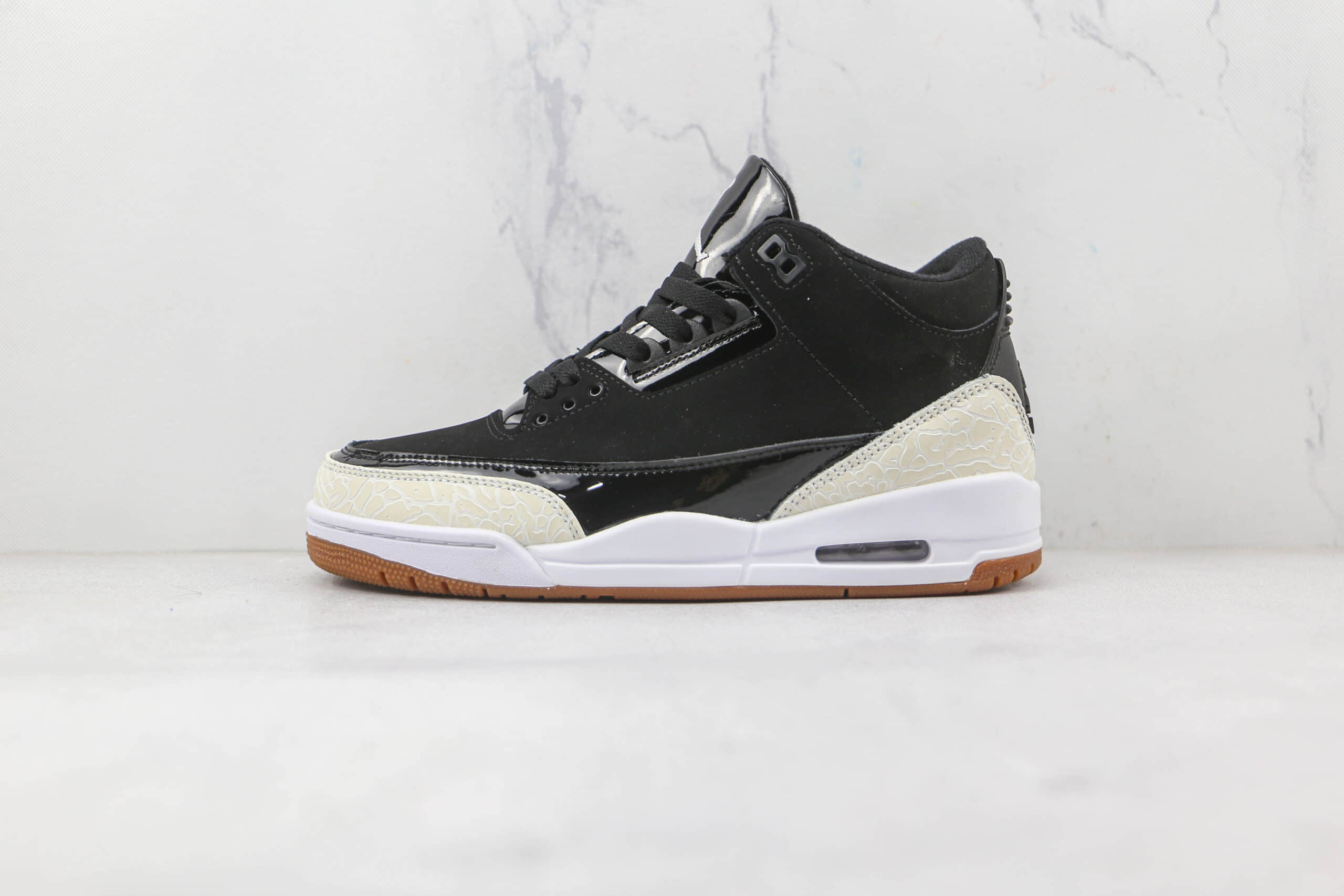 乔丹Air Jordan 3 Retro纯原版本米白黑爆裂纹AJ3篮球鞋原楦头纸板打造 货号:441140-002