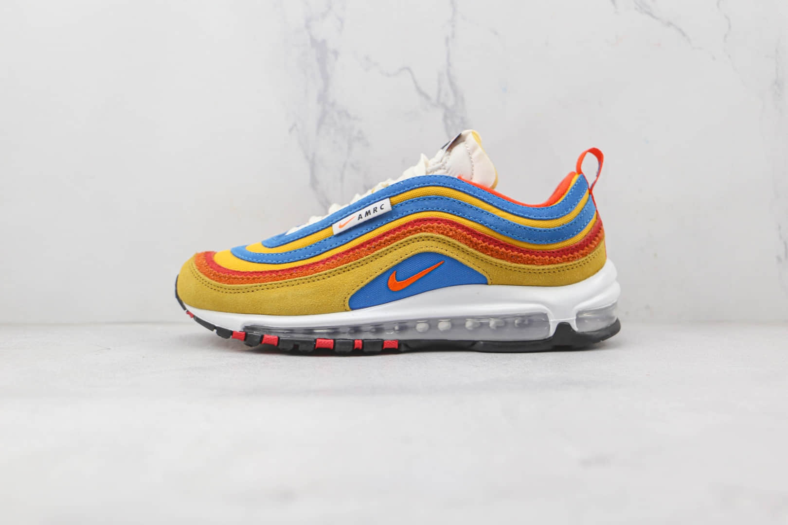 耐克Nike Air Max 97纯原版本波浪纹黄红蓝Max97气垫鞋原盒原标真小潘气垫 700 (ID:82270) - 图片1