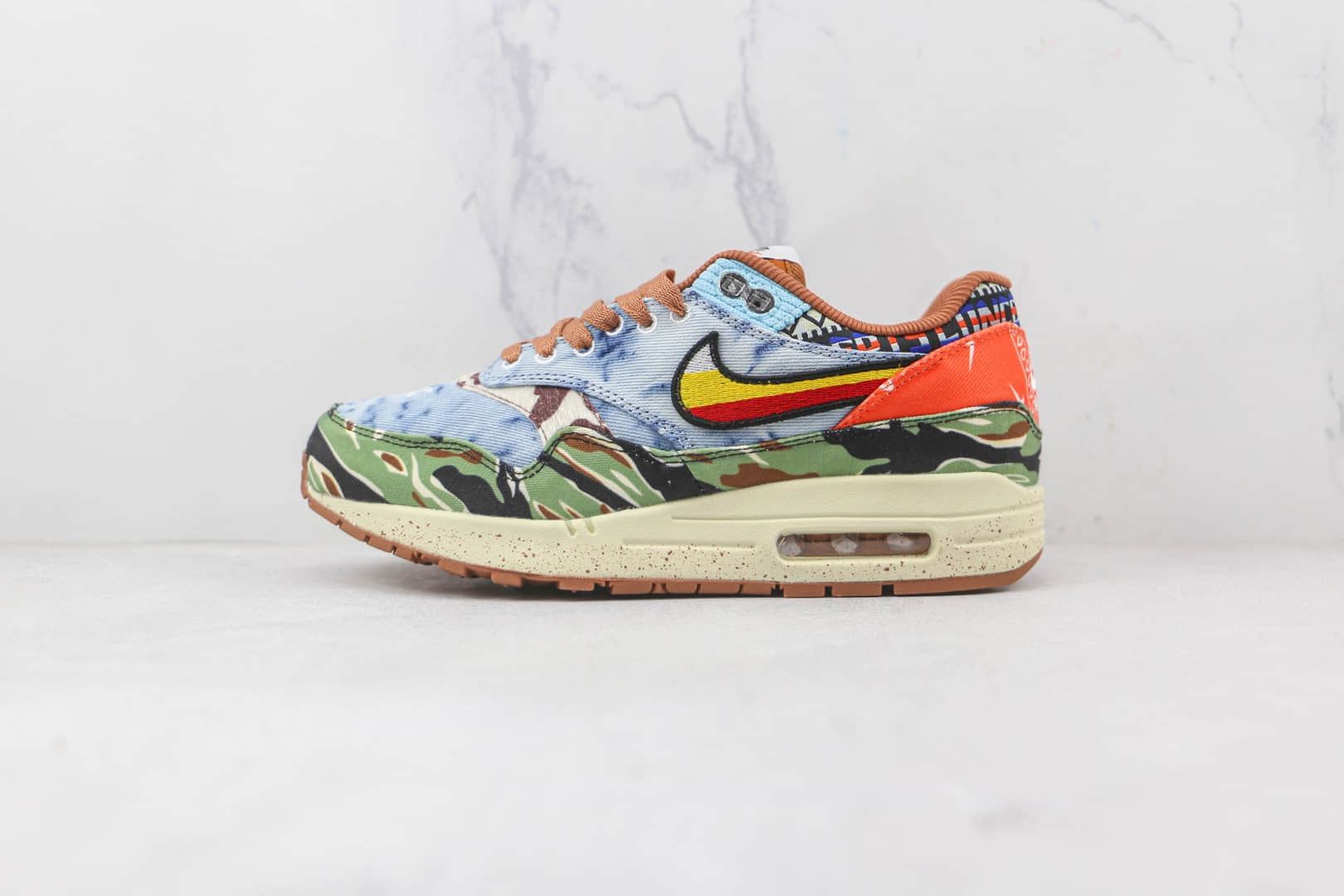 耐克Nike Air Max 1 x Concepts联名款纯原版本迷彩丹宁Max1气垫鞋原档案数据开发 (ID:82509) - 图片1