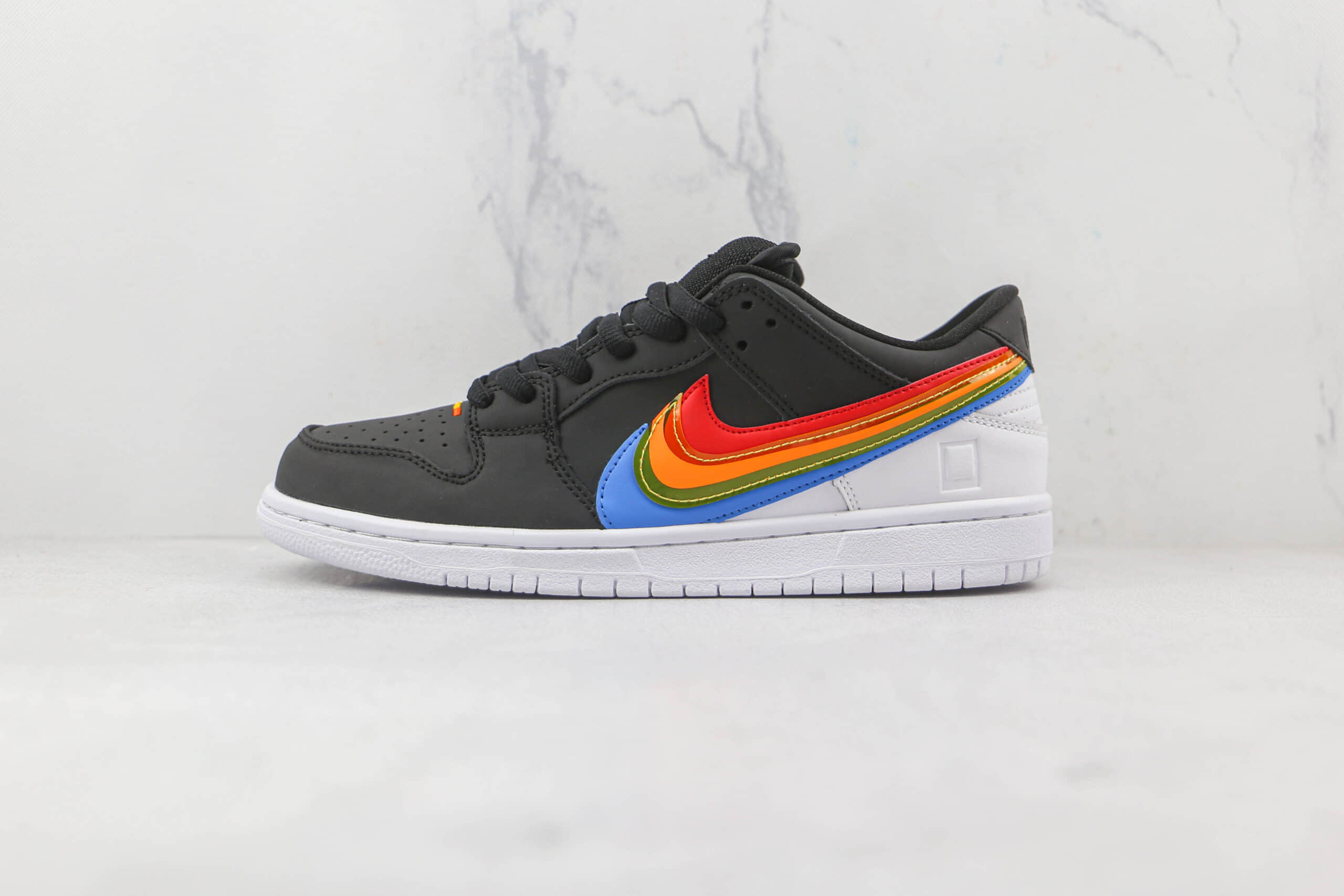 耐克Nike SB Dunk Low x Polaroid联名款纯原版本低帮SB DUNK三色彩虹勾板鞋原档案数据开发 (ID:82714) - 图片1