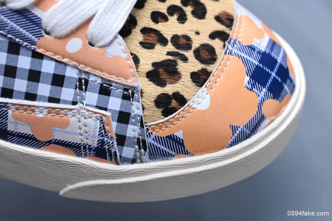 耐克Nike Blazer Mid '77 VNTG 小花经典开拓者高帮板鞋豹纹鸳鸯公司级版本 货号:CJ4239-491