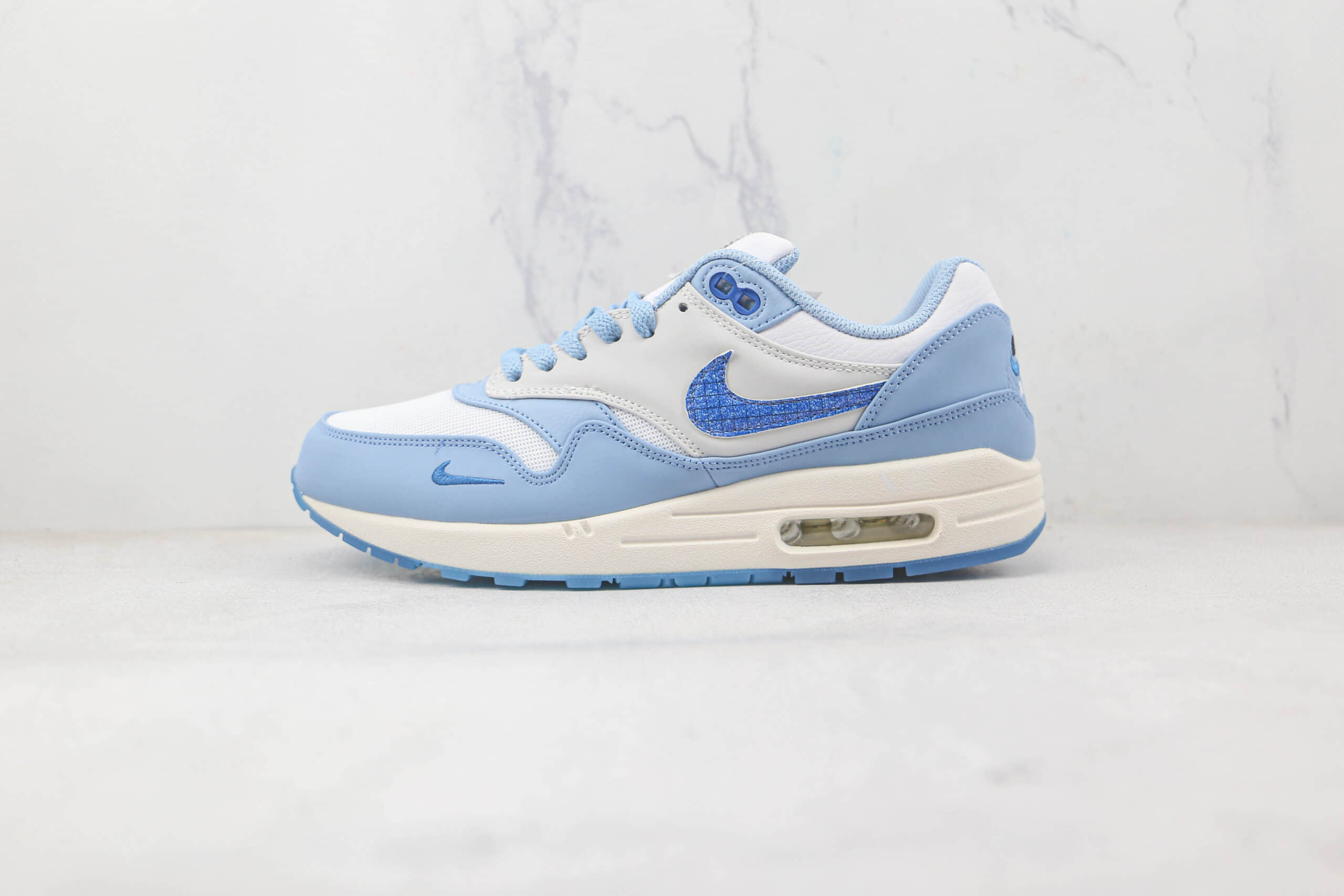 耐克Nike Air Max 1纯原版本蓝图配色Max气垫鞋原楦头纸板打造 货号:DR0448-100