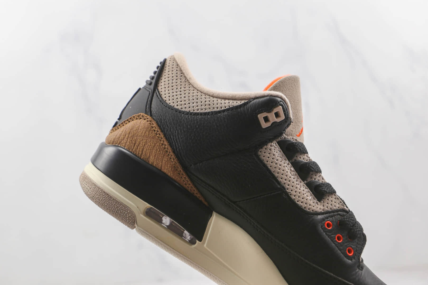 乔丹Air Jordan 3 Desert Cement纯原版本高帮AJ3黑水泥象皮爆裂纹篮球鞋原档案数据开发 货号:CT8532-008