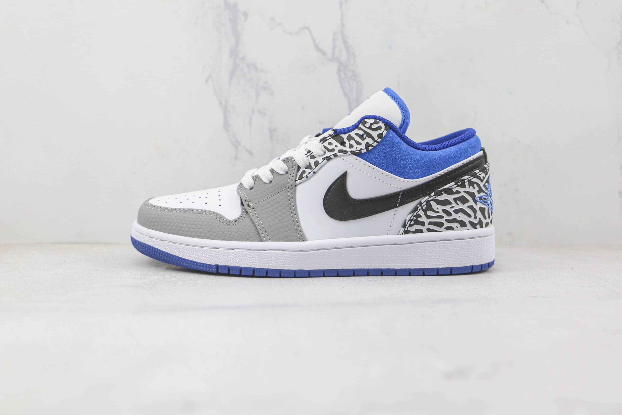 乔丹Air Jordan 1 Low纯原版本低帮AJ1蓝灰爆裂纹配色板鞋原档案数据开发 货号:DM1199-140