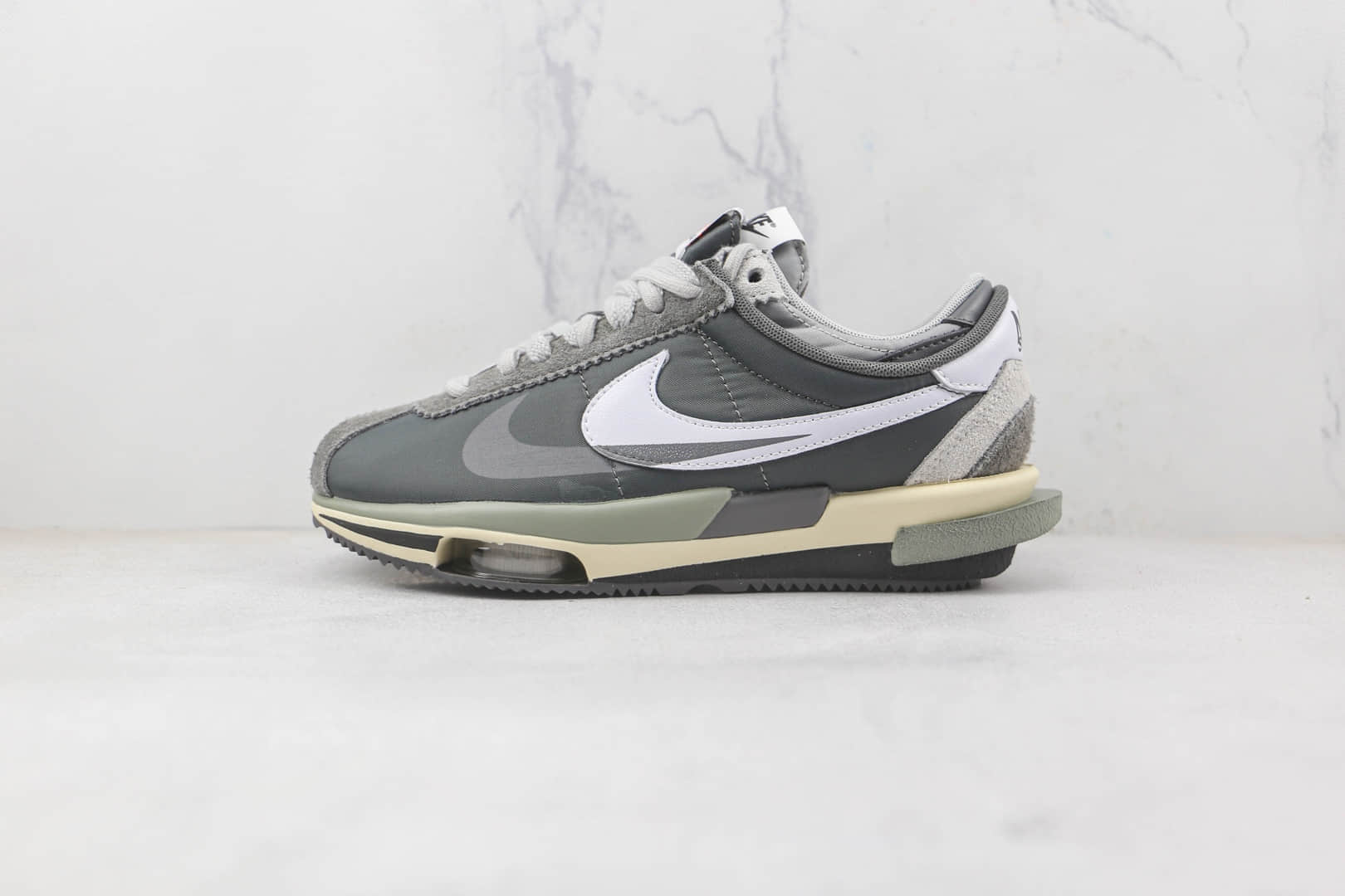 耐克Nike Zoom Cortez x Sacai联名款纯原版本阿甘慢跑鞋原楦头纸板打造 货号:DQ0581-001