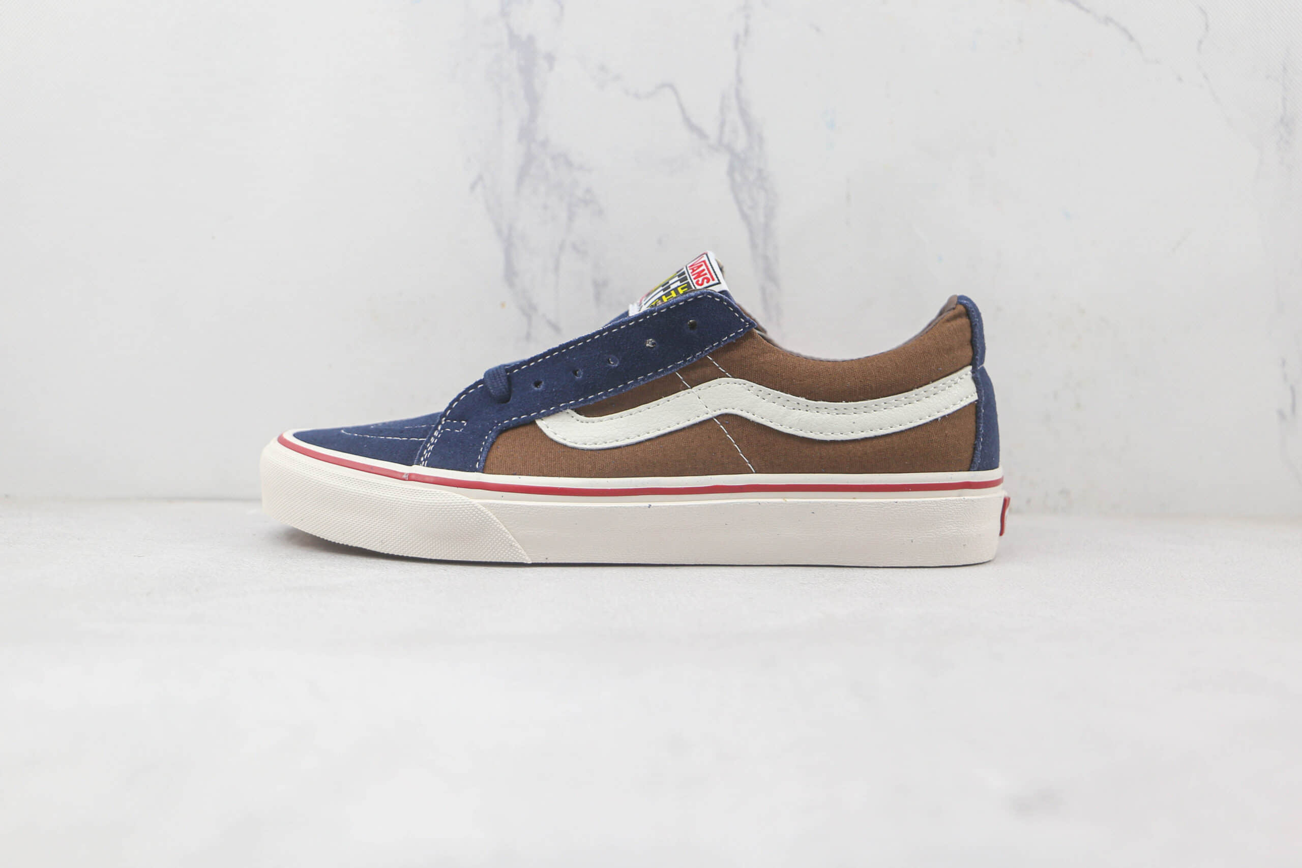 万斯Vans Sk8-Low公司级低帮SK8蓝棕硫化帆布鞋原楦头纸板打造 (ID:84739) - 图片1