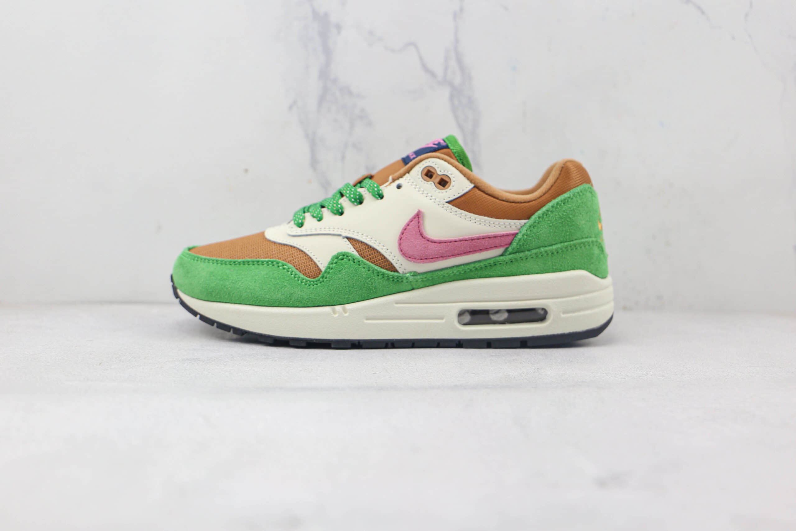 耐克Nike Air Max 1纯原版本麂皮棕绿粉Max1气垫鞋原楦头纸板打造 (ID:84904) - 图片1