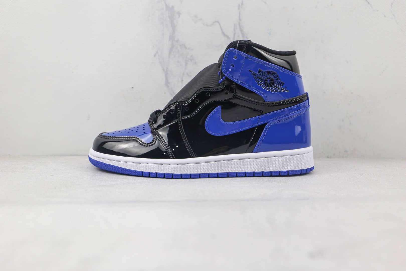 乔丹Air Jordan 1 high纯原版本高帮AJ1漆皮黑蓝脚趾小闪电篮球鞋原鞋开模 (ID:85024) - 图片1