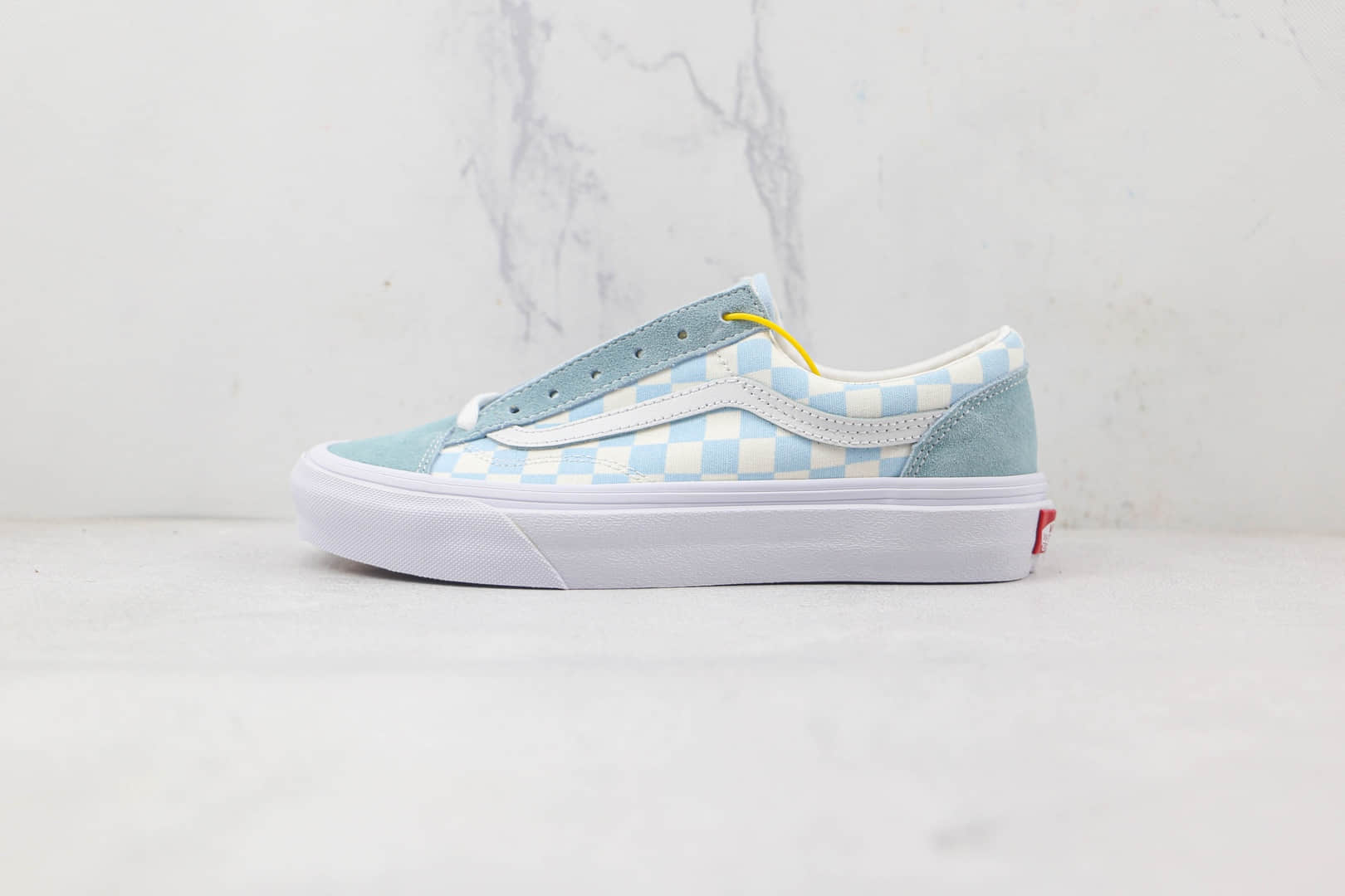 万斯Vans Style 36公司级版本低帮奶蓝棋盘格帆布鞋原盒原标原档案数据开发 (ID:85444) - 图片1