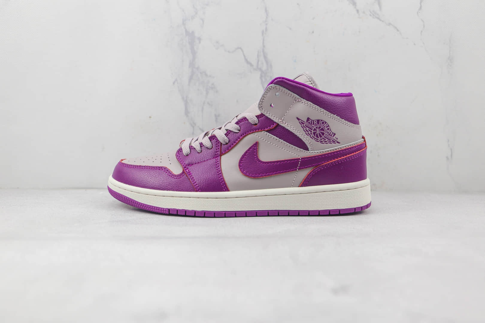 乔丹Air Jordan 1 Mid White Blue Red纯原版本中帮AJ1爱国者灰紫红色篮球鞋原楦头纸板打造 (ID:85810) - 图片1