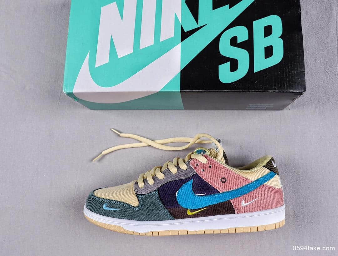 耐克Nike Sb Dunk Low Pro Og Qs公司级版本拼接条纹灯芯绒低帮系列百搭休闲板鞋 货号:BQ6817-972