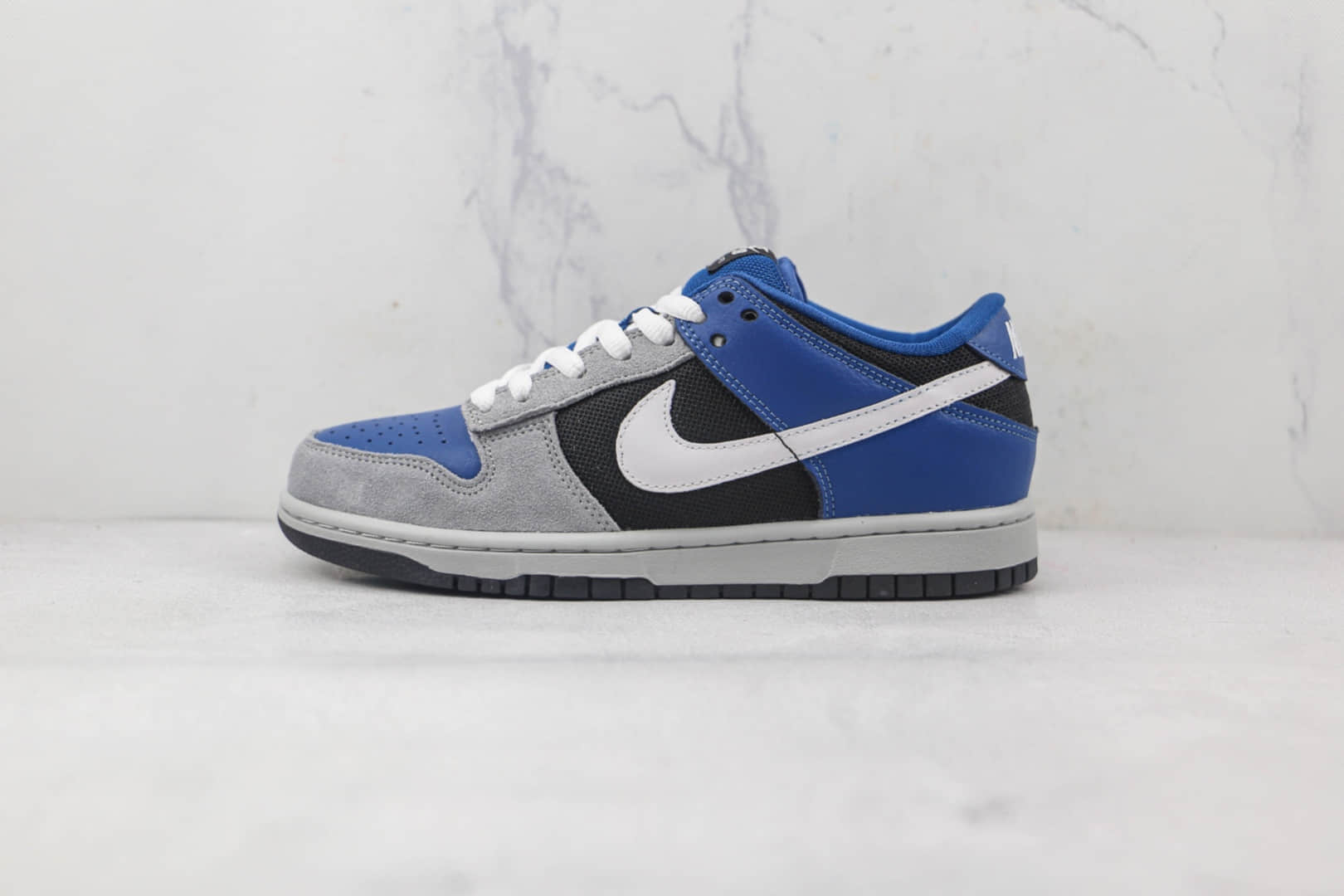 耐克Nike SB Dunk Low Warriors纯原版本低帮SB DUNK皇家蓝灰色绒面大学白勾板鞋内置气垫 (ID:86145) - 图片1