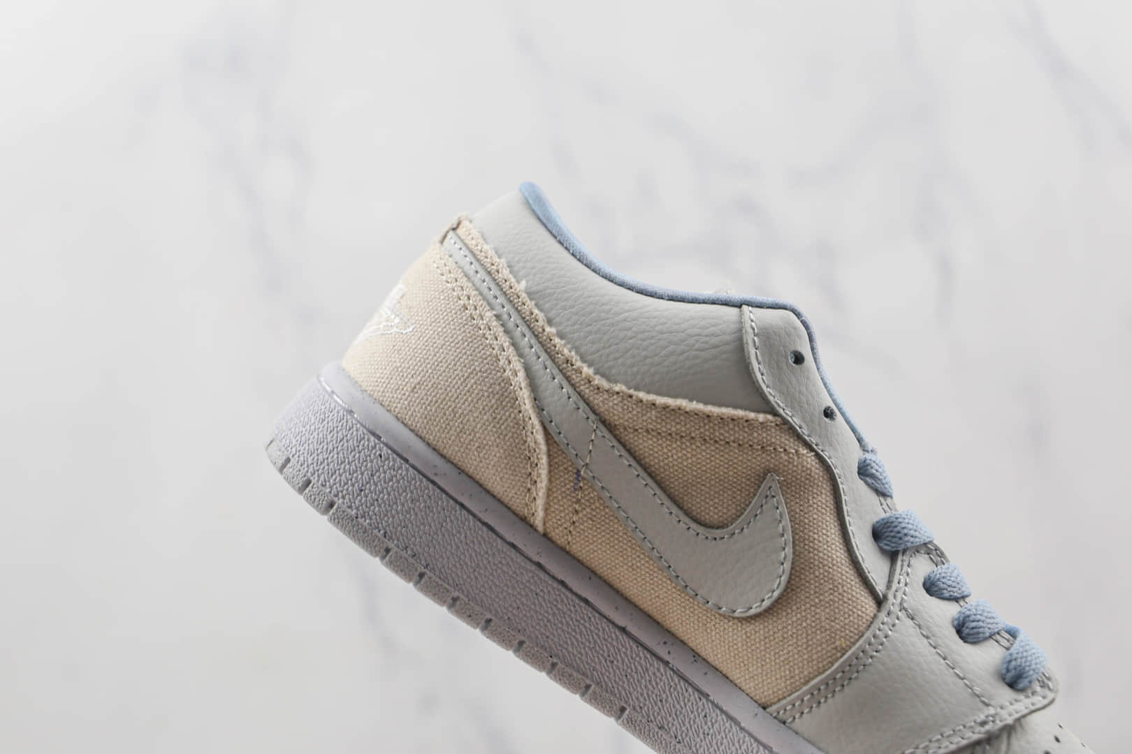 乔丹Air Jordan AJ1 Low纯原版本低帮AJ1灰蓝帆布配色板鞋原档案数据开发 货号:DQ4151-500