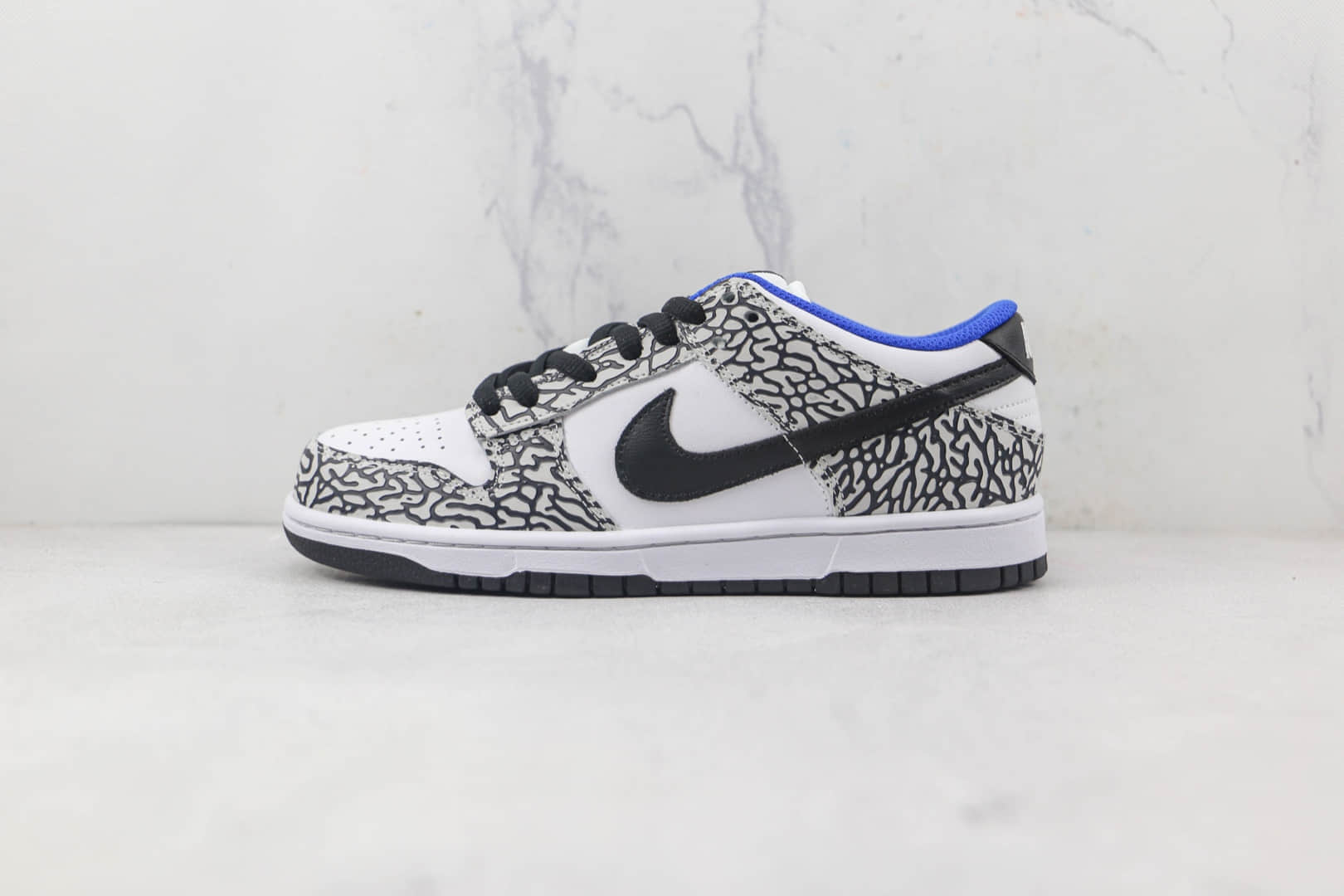 耐克Nike SB Dunk Low Warriors纯原版本低帮SB DUNK爆裂纹白蓝色板鞋内置气垫 (ID:86444) - 图片1