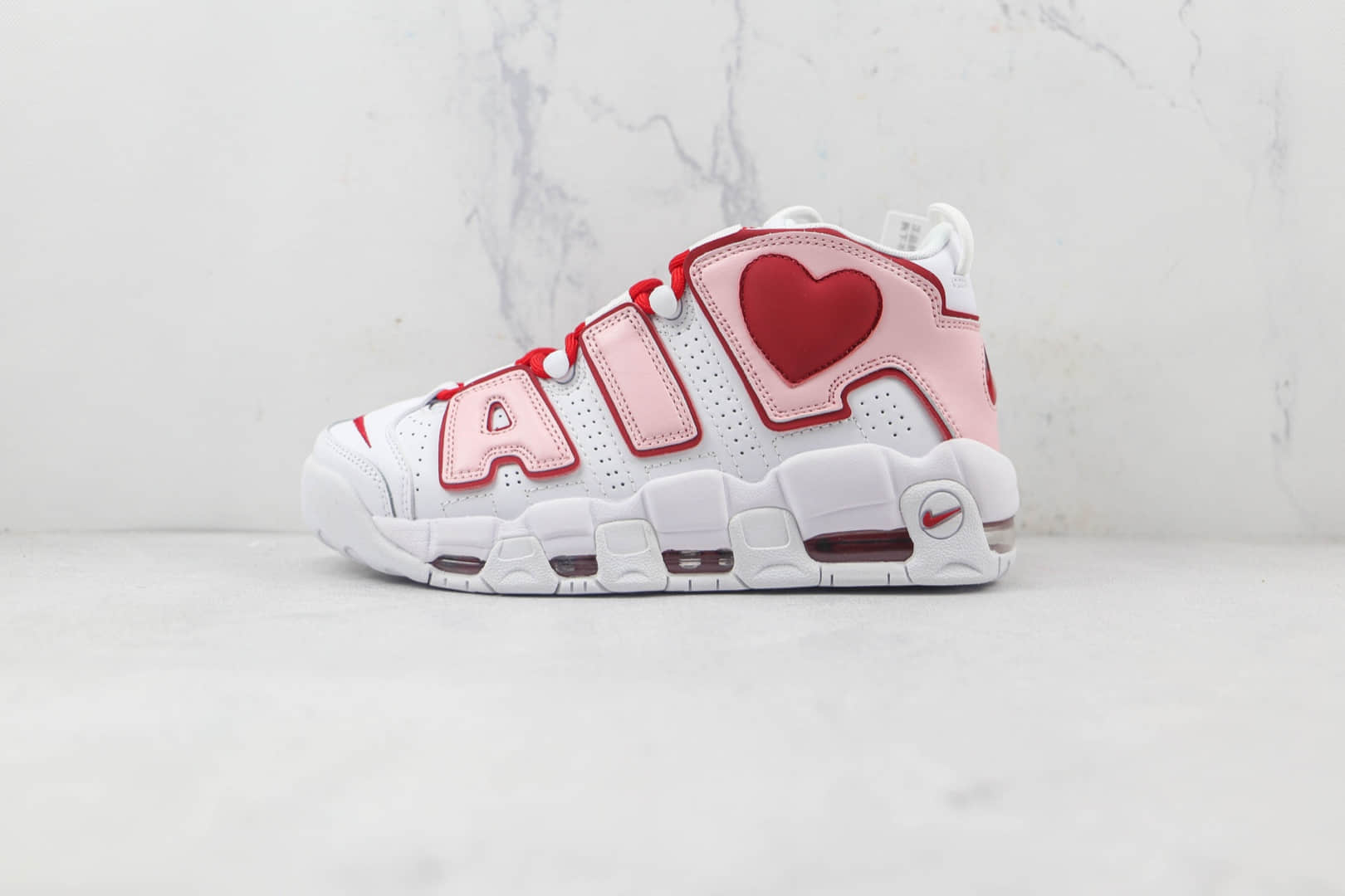 耐克Nike Air More Uptempo 96 Cool Grey Midnight Navy纯原版本皮蓬粉白爱心篮球鞋原楦头纸板打造 货号:921948-102