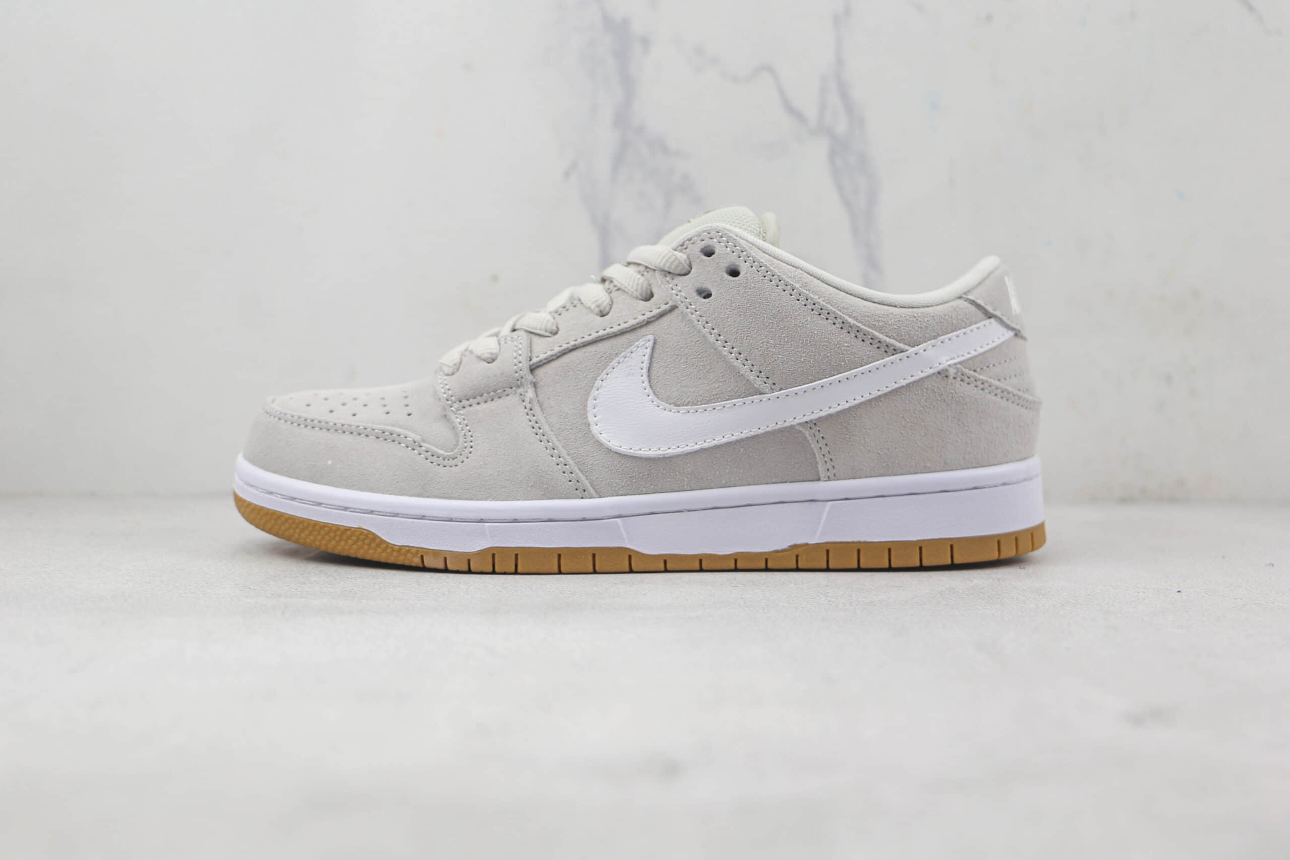 耐克Nike SB Dunk Low Warriors纯原版本低帮SB DUNK灰麂皮白钩板鞋内置气垫 (ID:86477) - 图片1