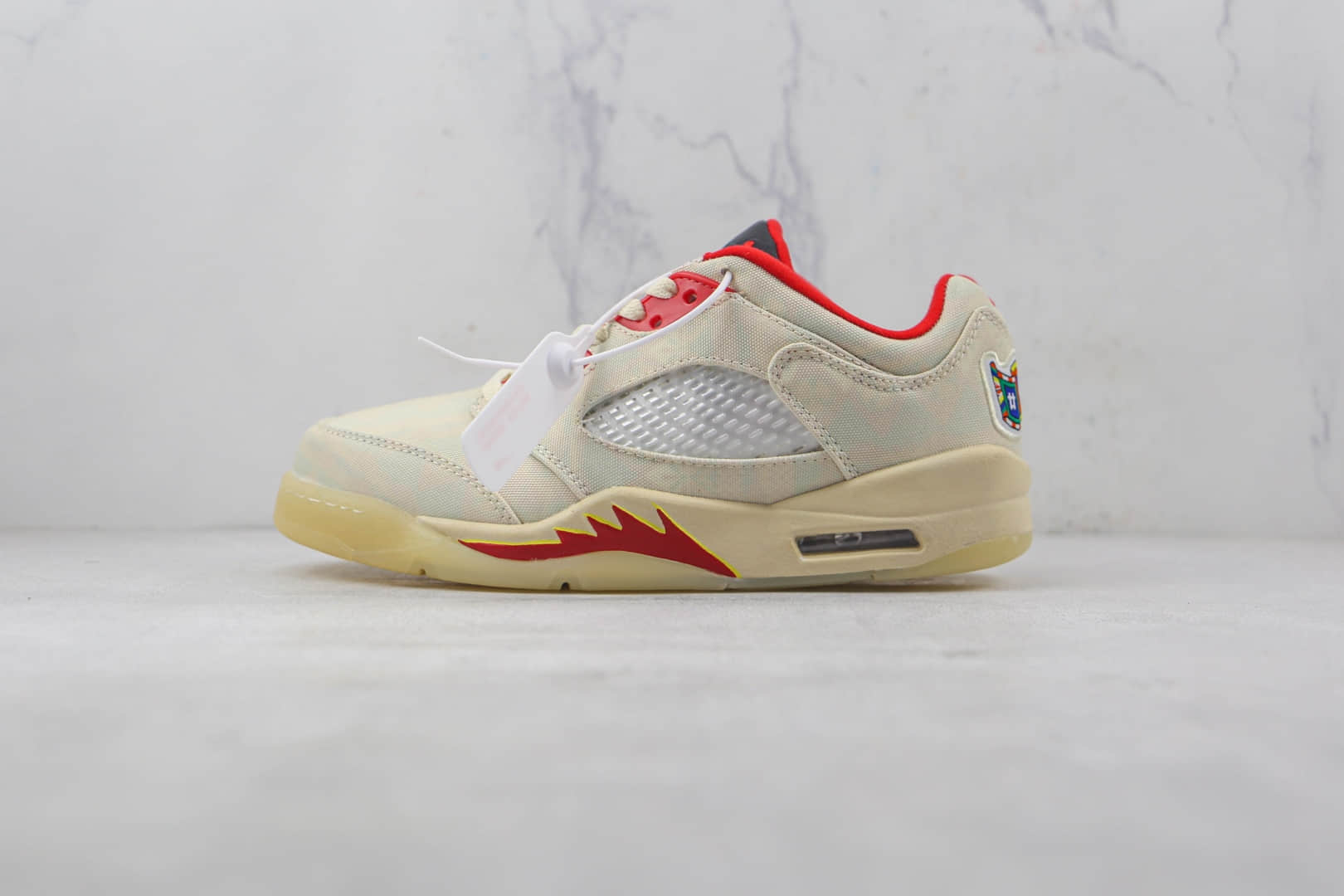 乔丹Air Jordan Retro 5 Low Chinese New Year莆田纯原天花板AJ5中国年白红撕撕乐篮球鞋原档案数据开发 (ID:86598) - 图片1