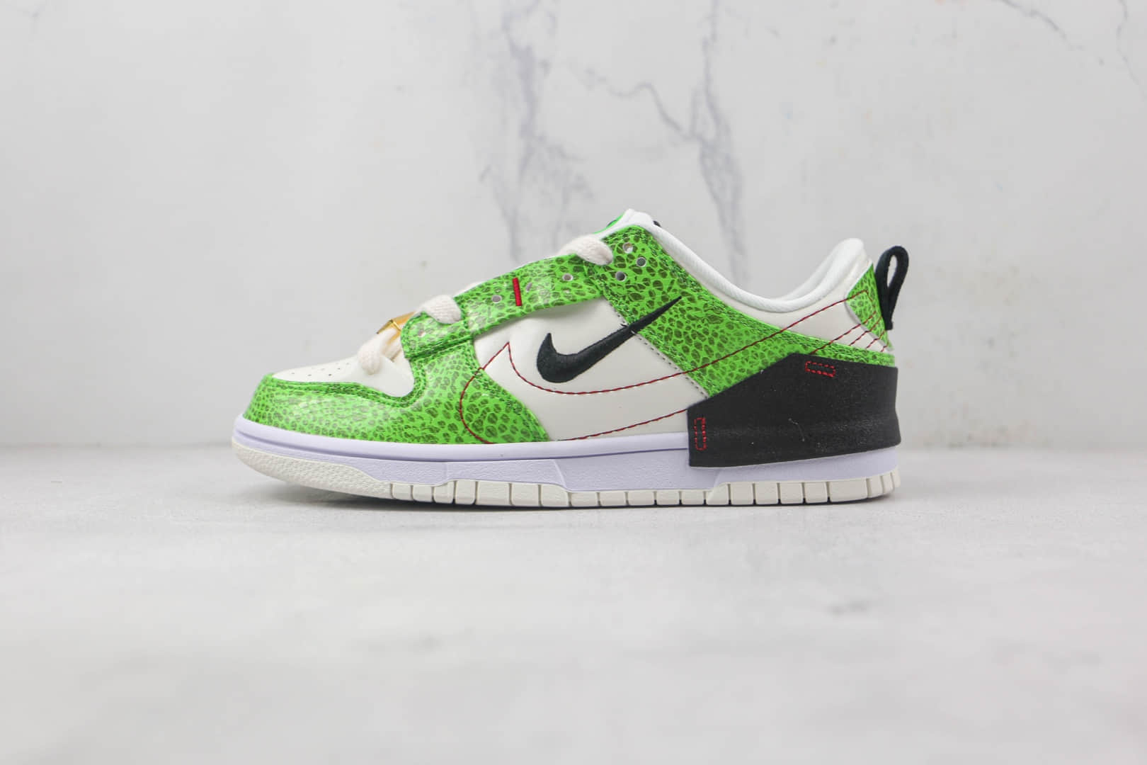 耐克Nike Dunk Low Disrupt 2莆田纯原复刻天花板DUNK Disrupt 2系列黑绿蛇纹板鞋原盒原标 货号:DV1491-101