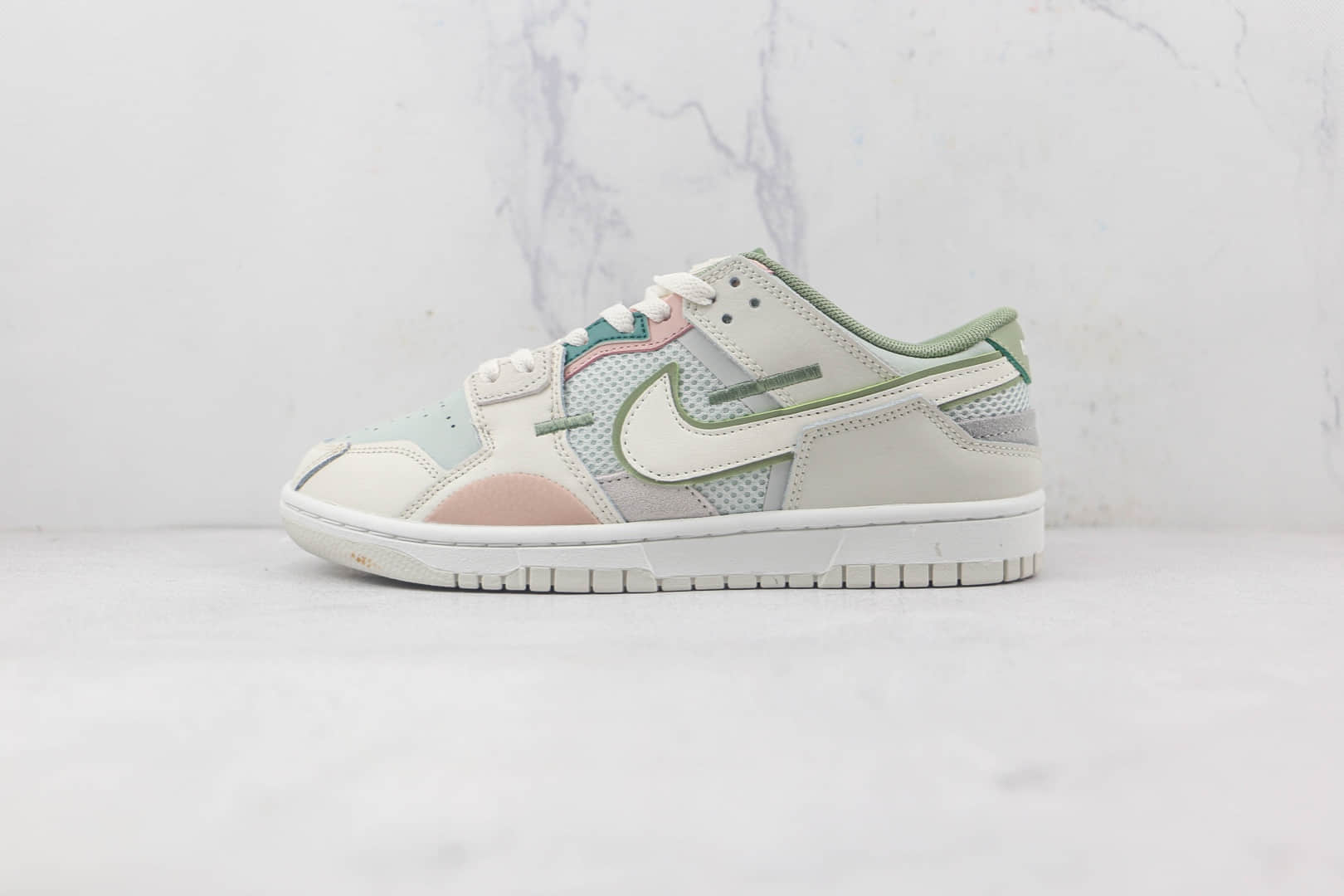 耐克Nike Dunk Scrap莆田纯原版本低帮天花板DUNK蓝粉缝合怪配色板鞋原鞋开模一比一打造 货号:DM0802-001