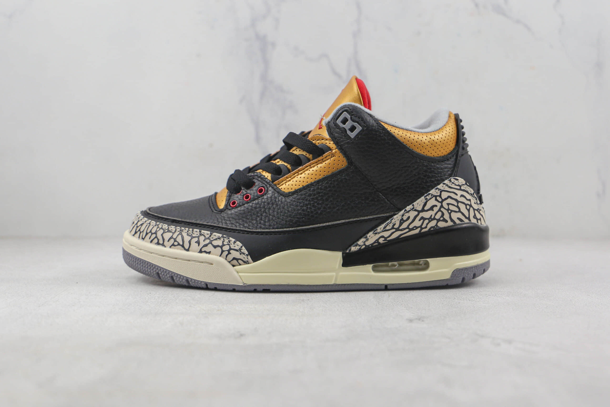 乔丹Air Jordan 3 Atmosphere莆田纯原复刻版本AJ3黑灰爆裂纹篮球鞋原档案数据开发 (ID:87743) - 图片1