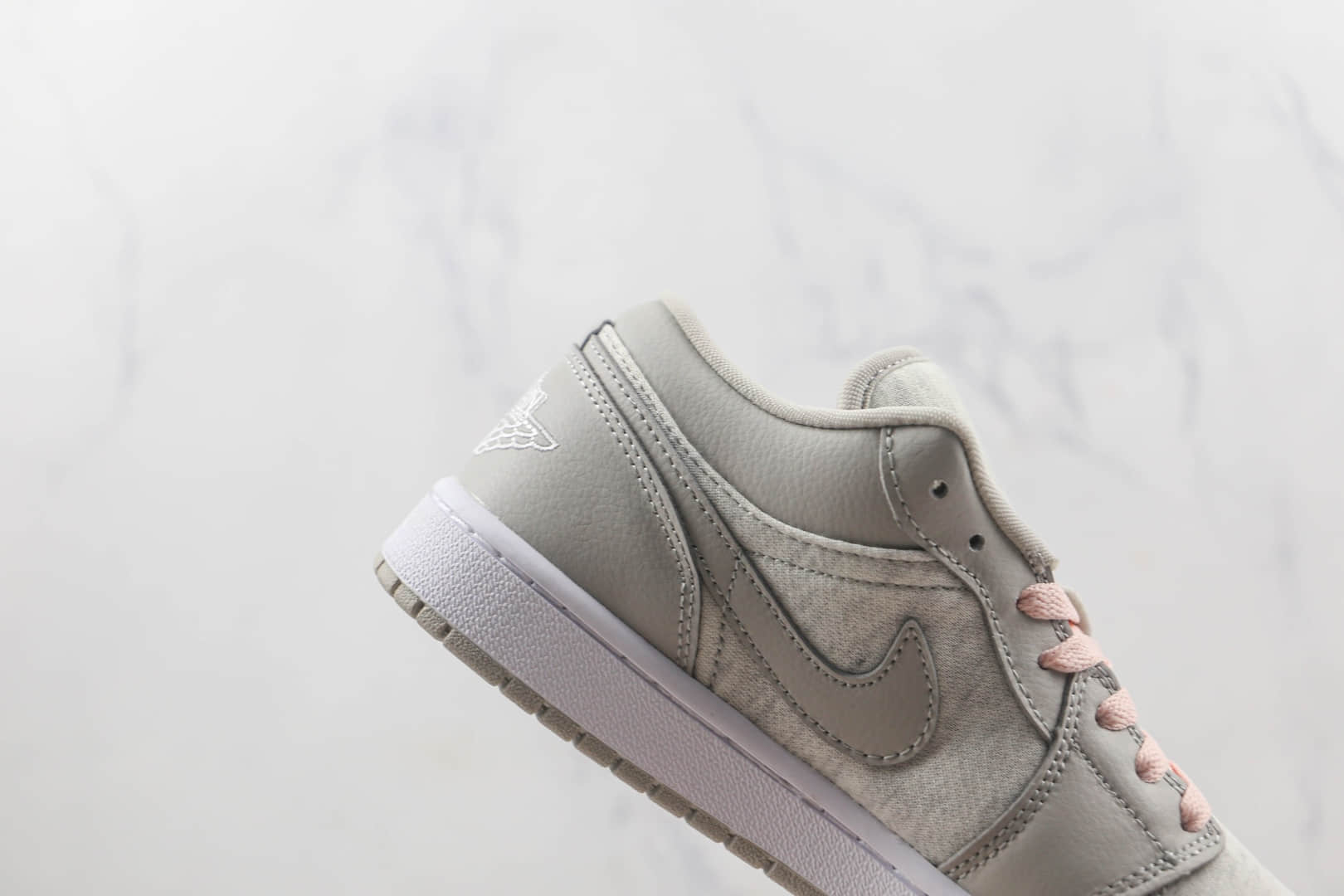 乔丹Air Jordan 1 Low Light Iron Ore莆田天花板AJ1灰白粉色板鞋原楦头纸板打造 货号:DQ6076-001