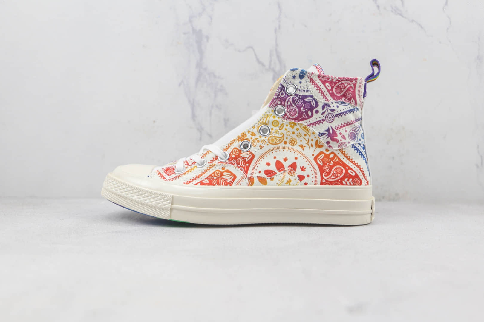 匡威Converse Chuck 70莆田纯原复刻高帮彩虹系列硫化帆布鞋原楦头纸板打造 (ID:88011) - 图片1