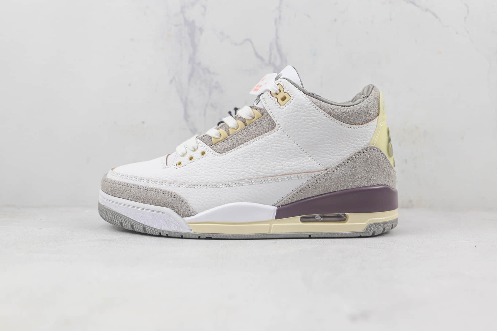 乔丹Air Jordan 3 Violet Ore莆田天花板纯原版本AJ3米白灰配色篮球鞋原楦头纸板打造 货号:DH3434-110